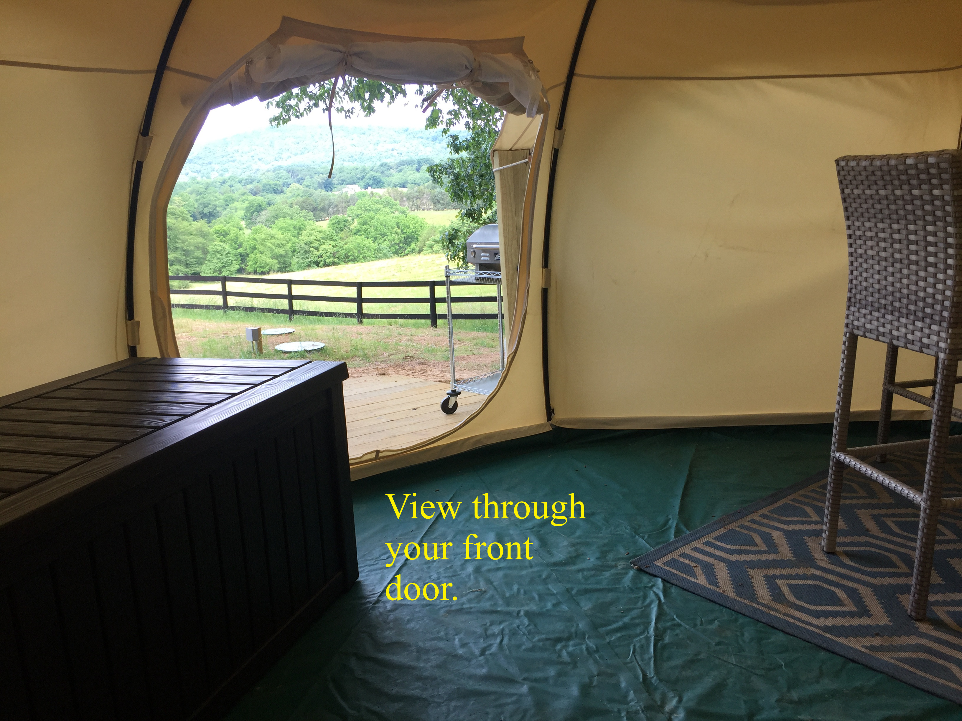 View out the front door.