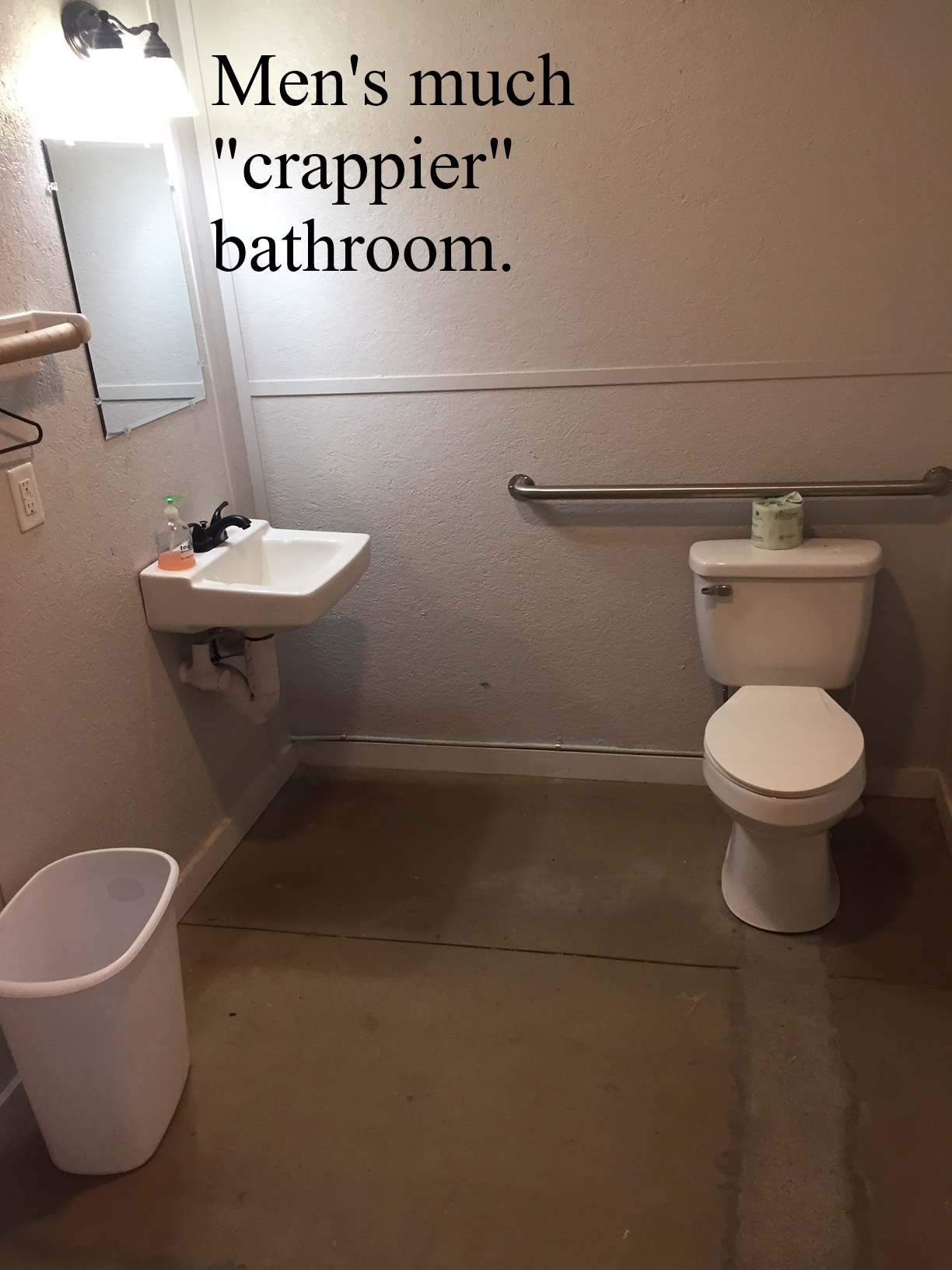 But the men have to use this one.