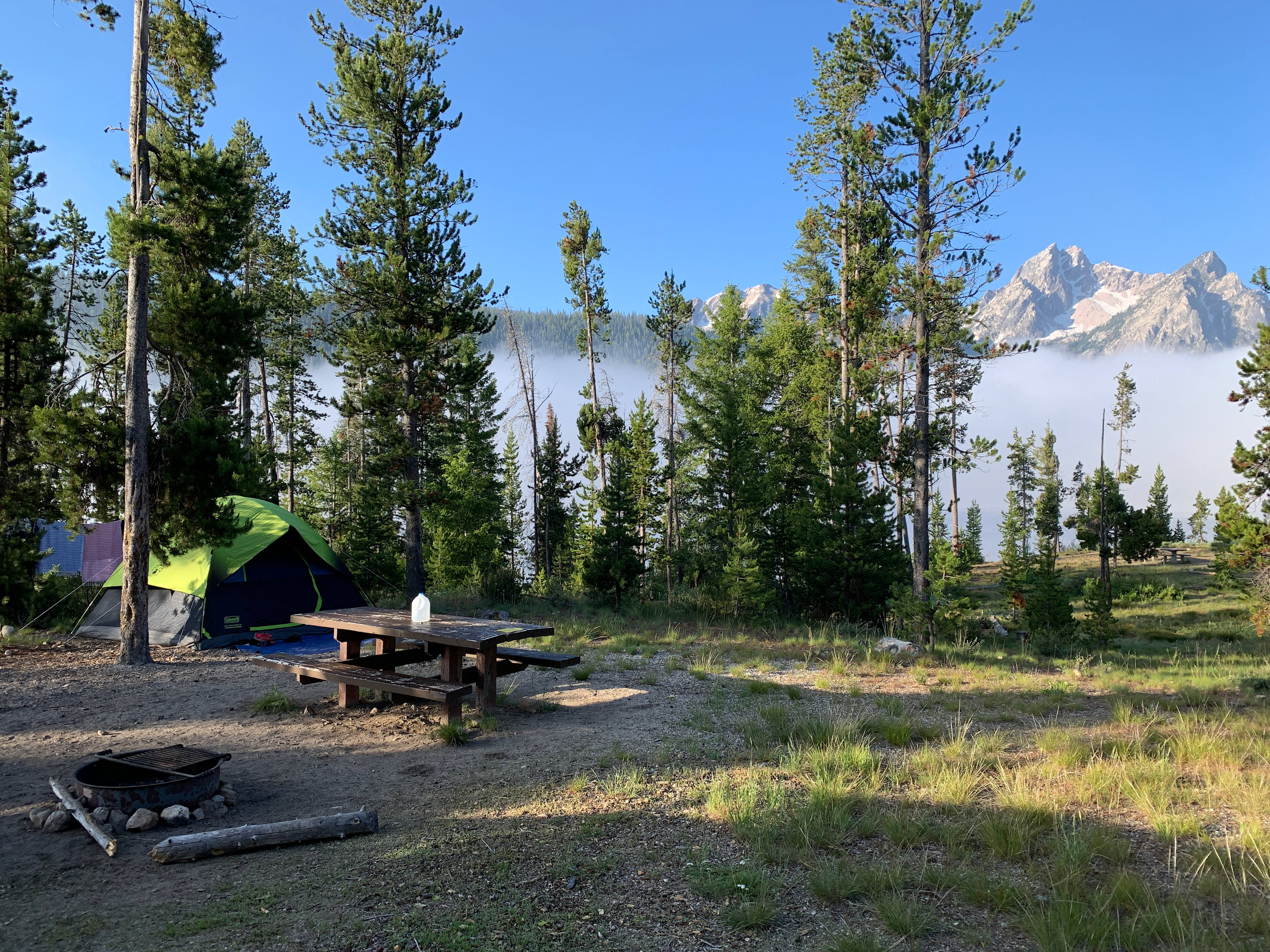 Our campsite at Lake View Campground right off the lake. Stunning!