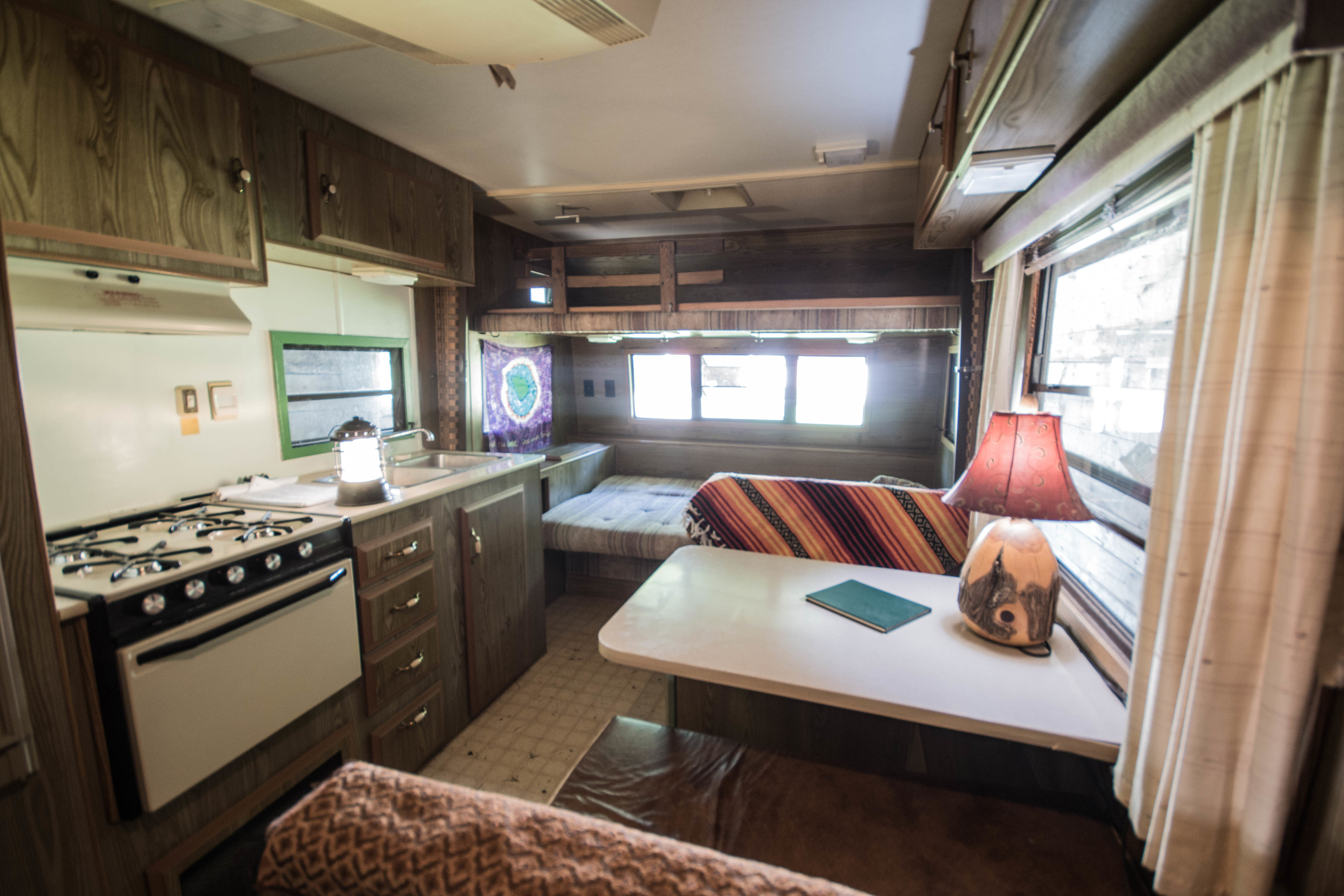 There is a camper at the farm that we were welcome to use during our stay. It had a bathroom with a shower, as well as a fridge and electric power