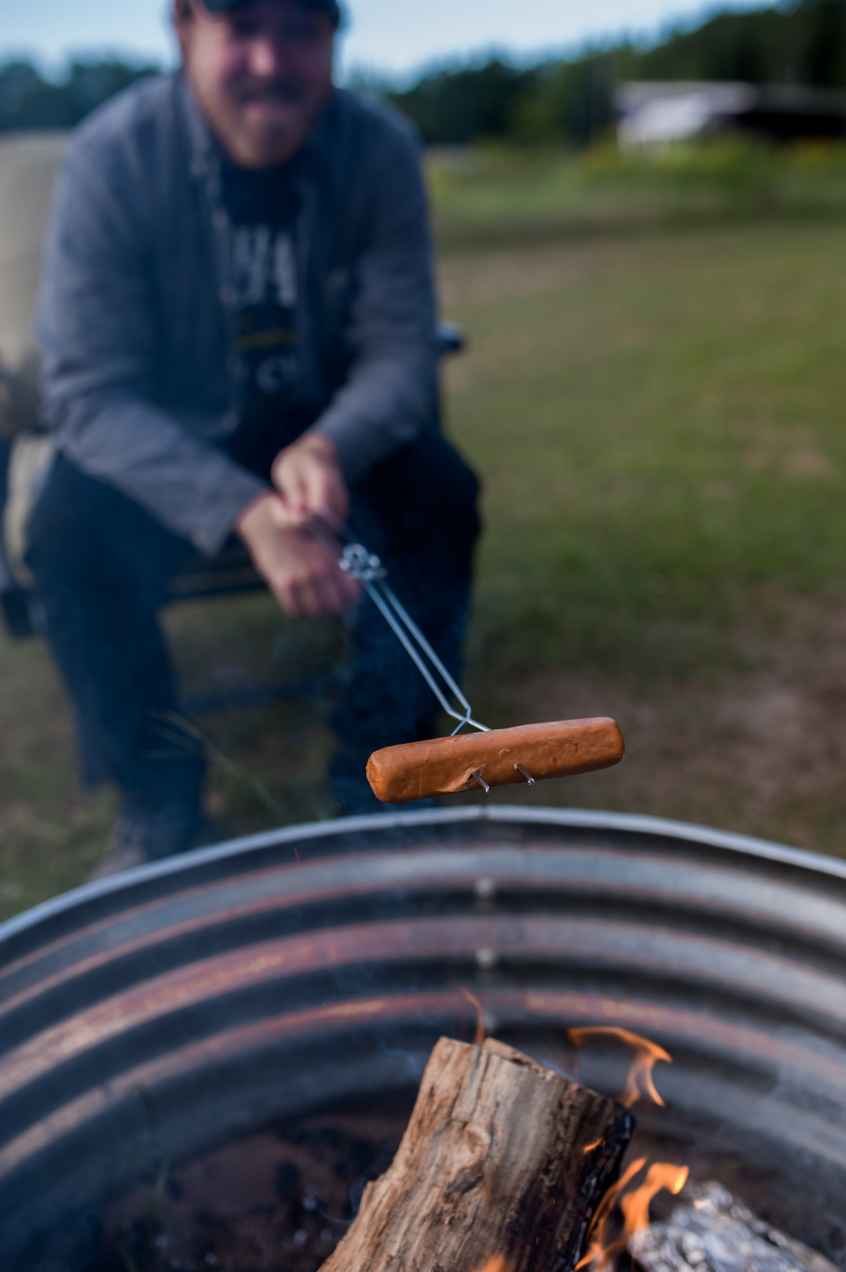 Cook over the campfire as the sun goes down.