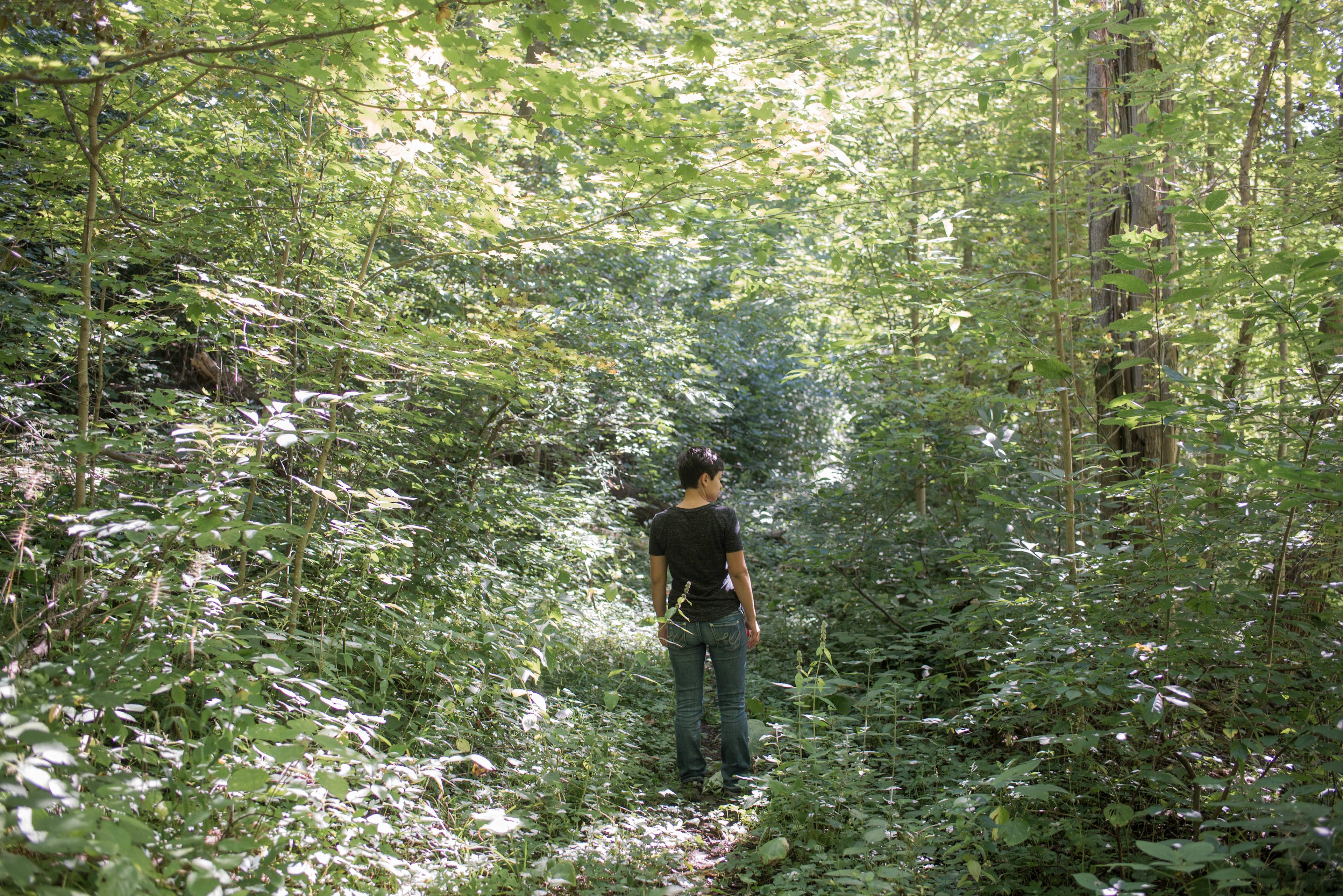 We loved exploring the woods