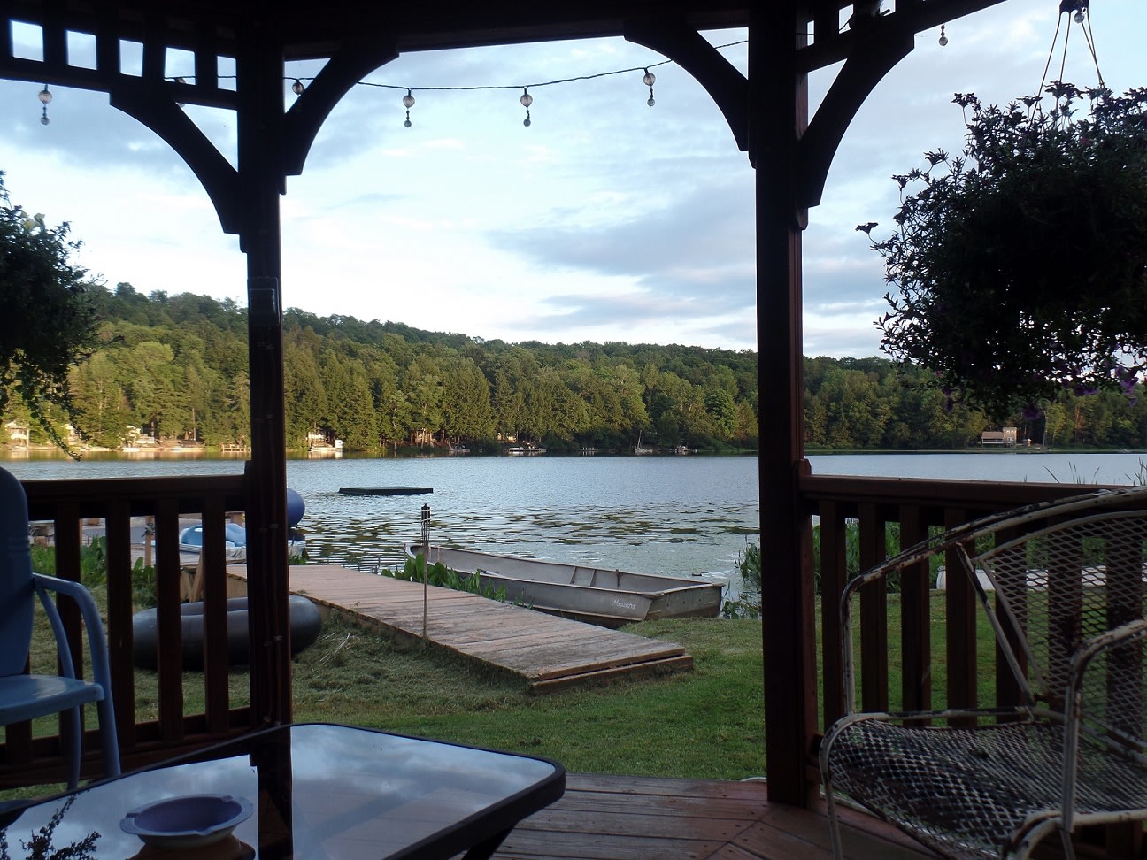 View looking out of gazebo.
