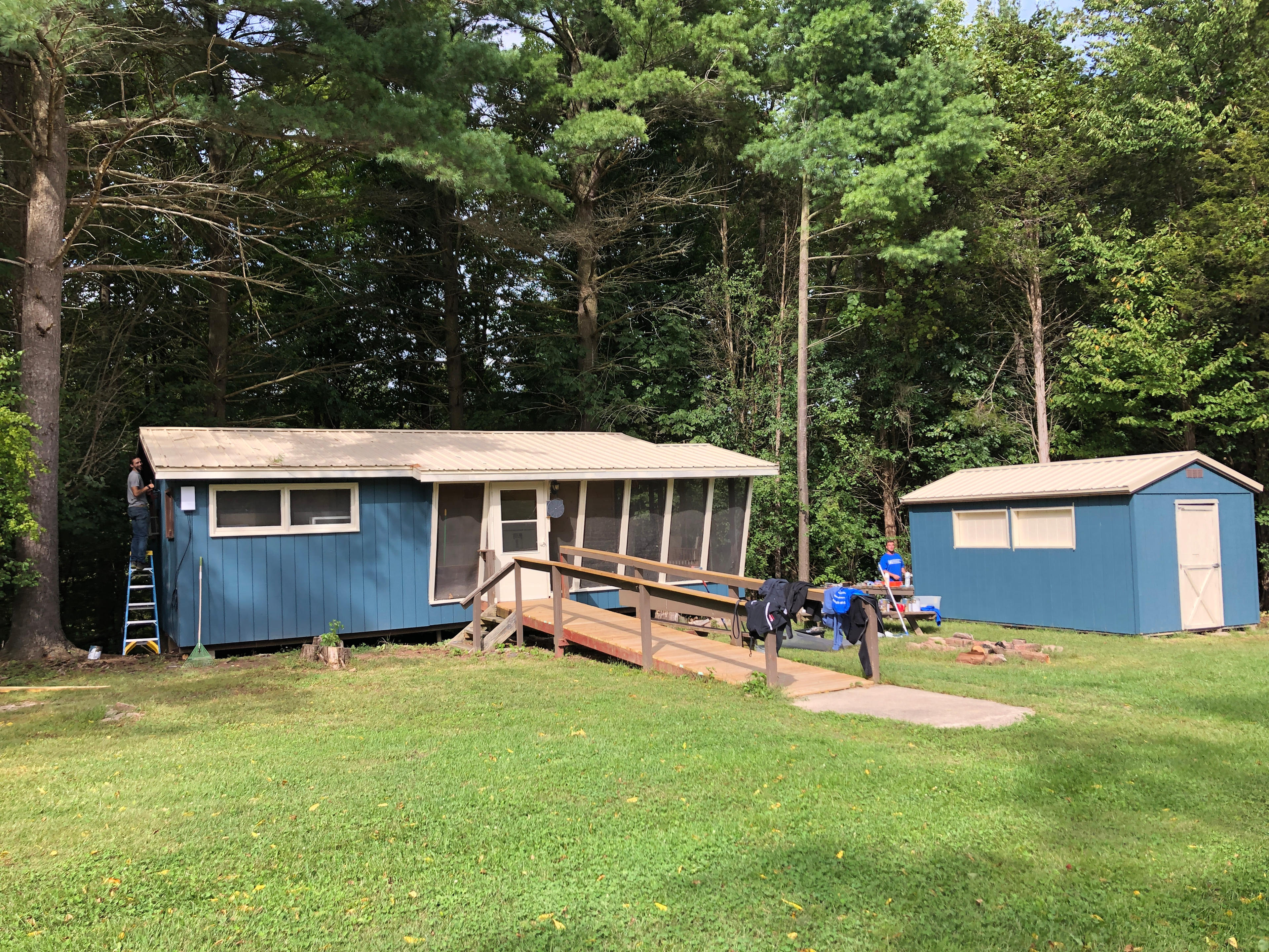 The small cabin on the right is one of our two "honeymoon" cabins.