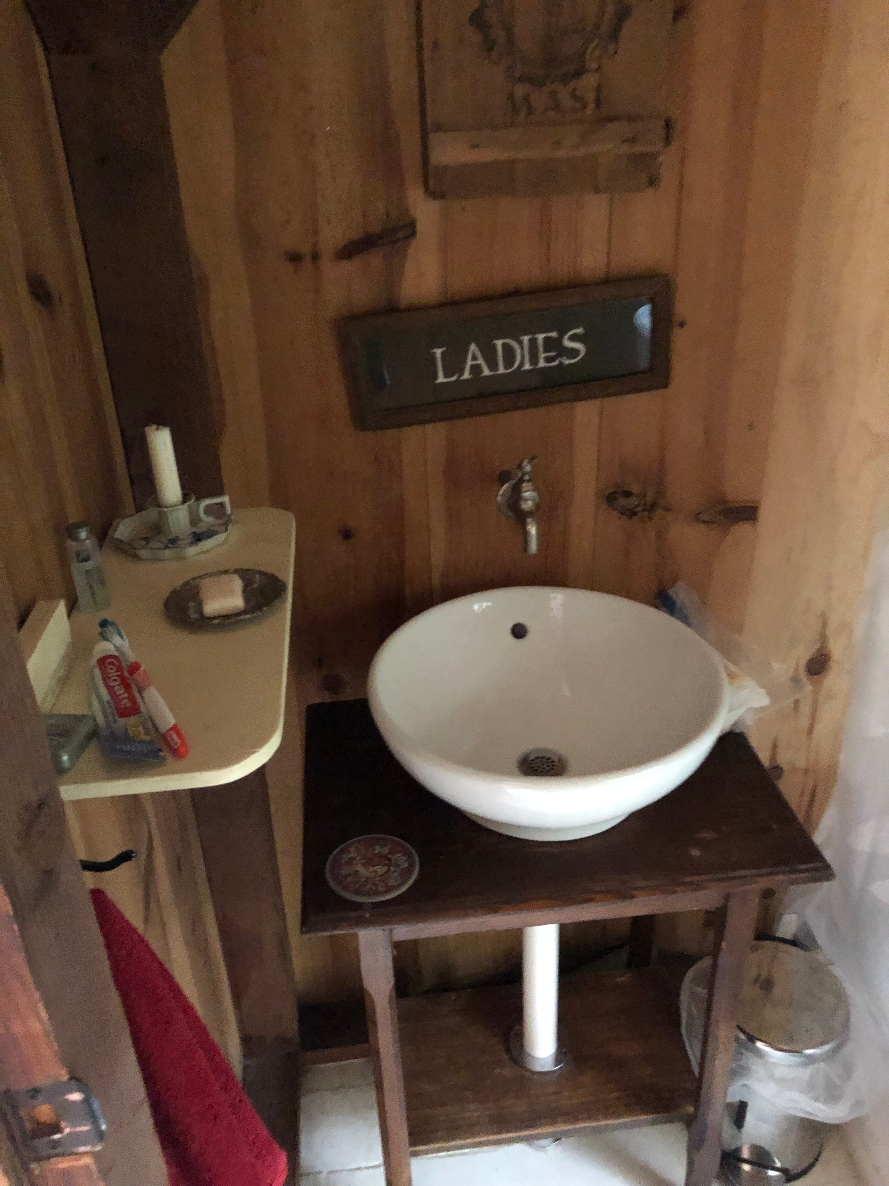 Sink with running water