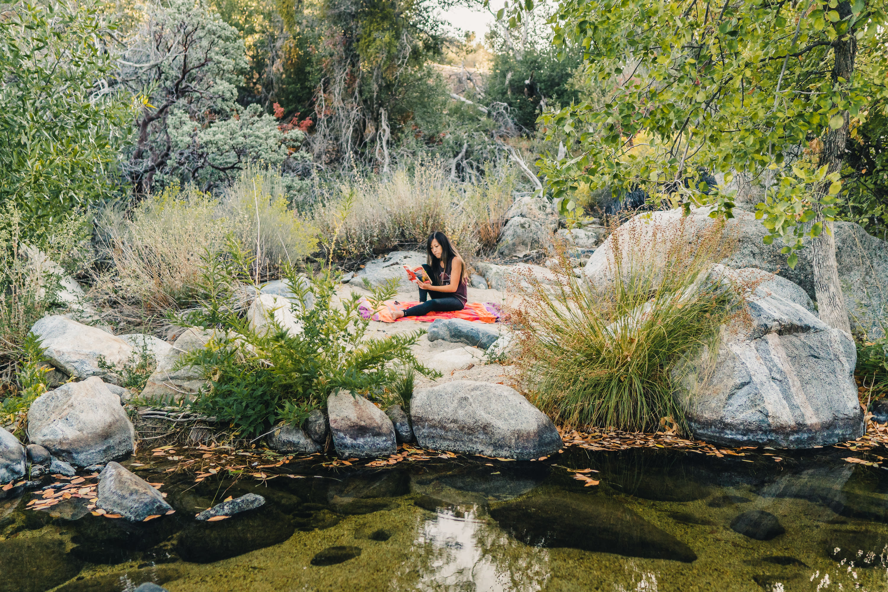 You can read and relax at a couple of these sandy beach areas by the river