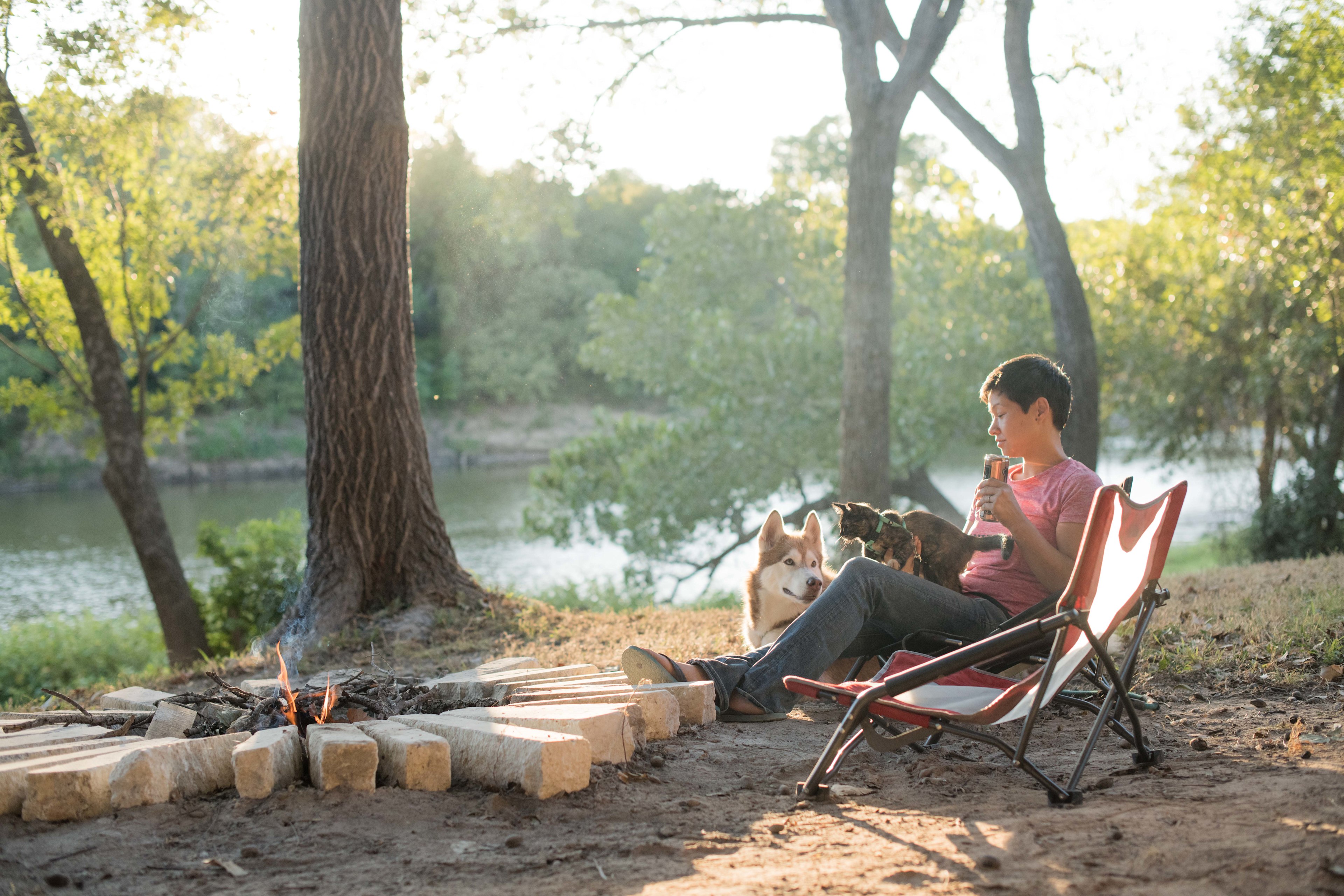 The fire ring is perfect for a sunset fire