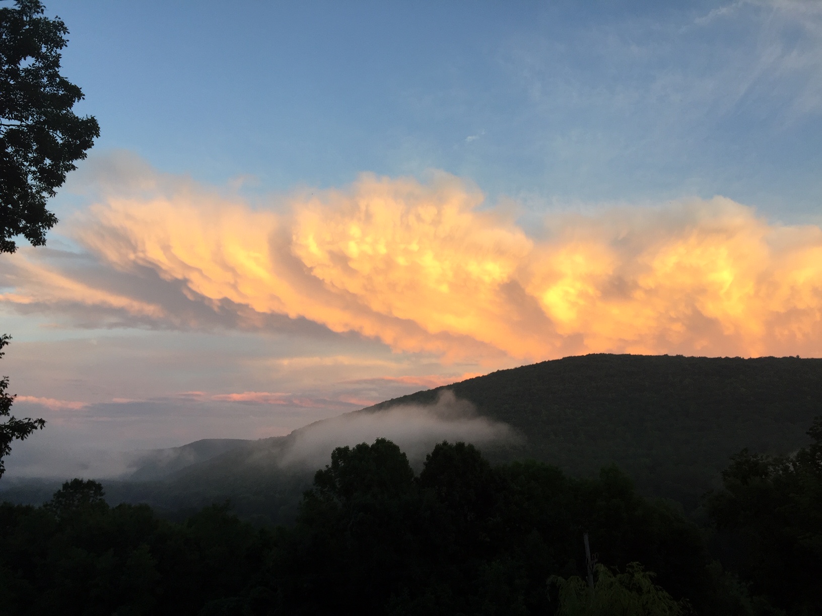 View from upper 2 RV sites at dusk. (Photo not enhanced)