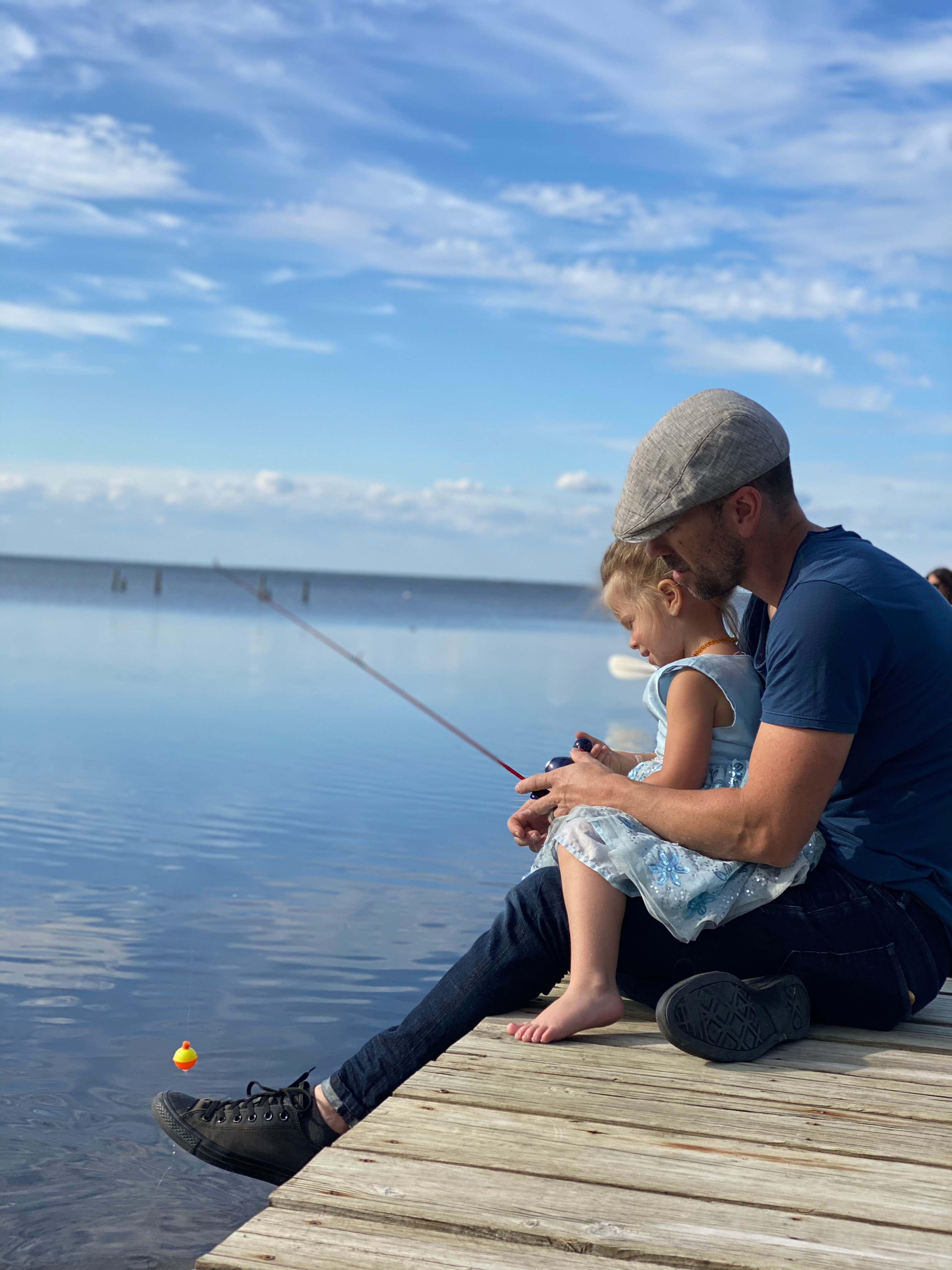 We tried fishing… Didn’t catch anything with our little fishing pool, but it was fun, nonetheless.