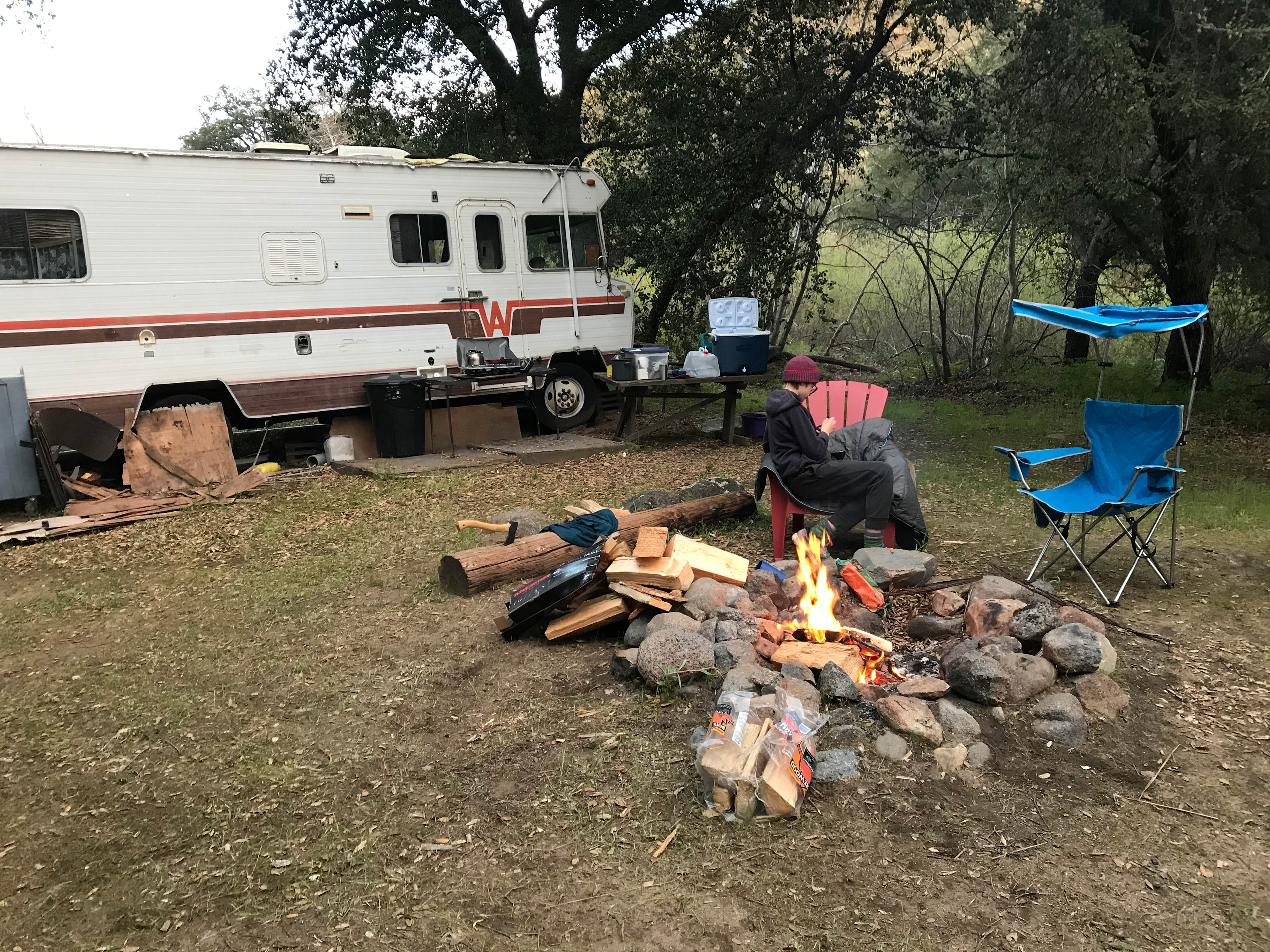 Campfire pit was big, lots of flat spots.