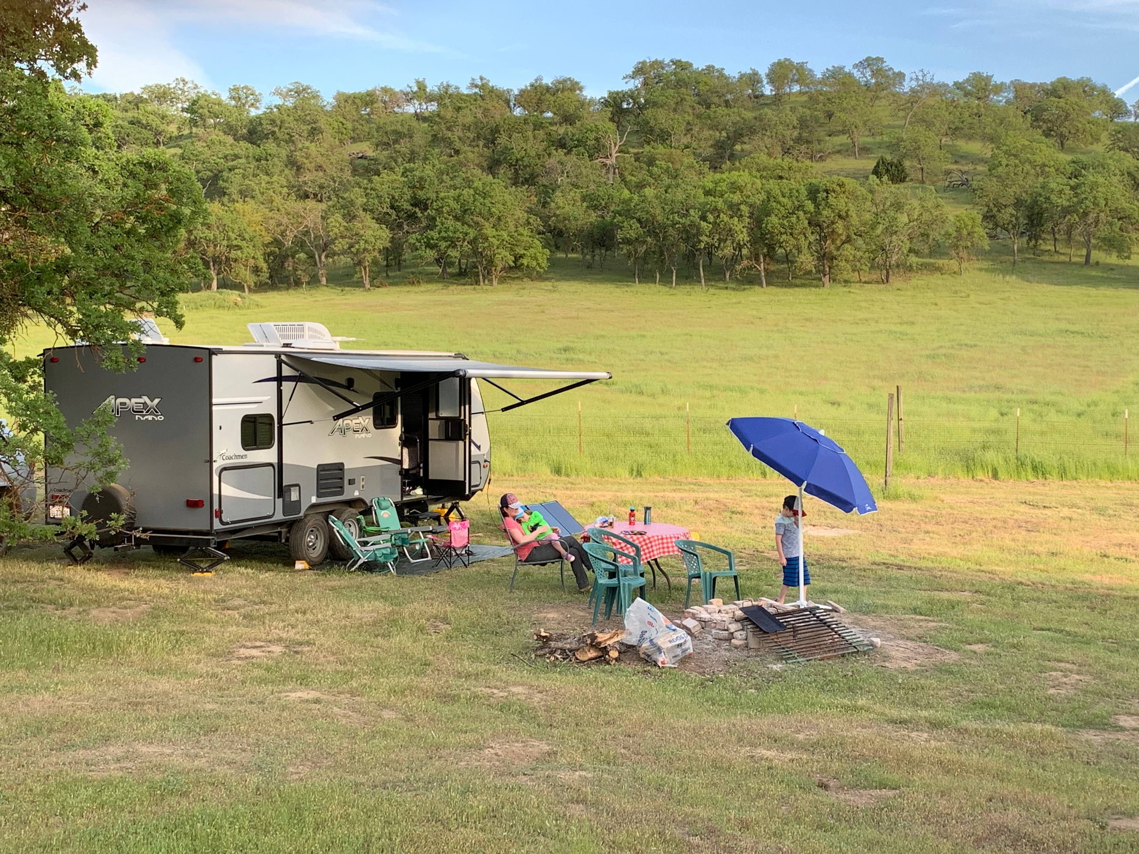 Enjoying being outdoors with the family at campsite 3