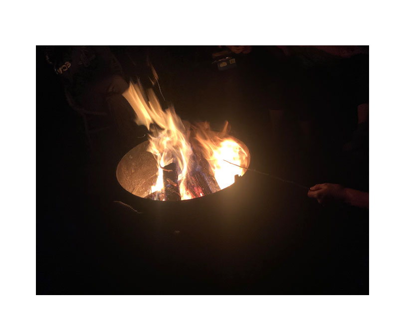 Campfire at cabin