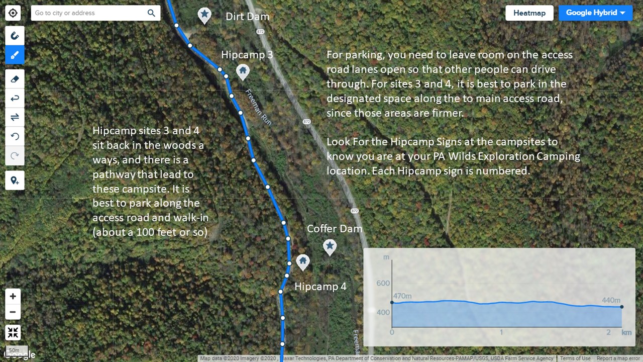 Austin Dam Park Map Middle Section