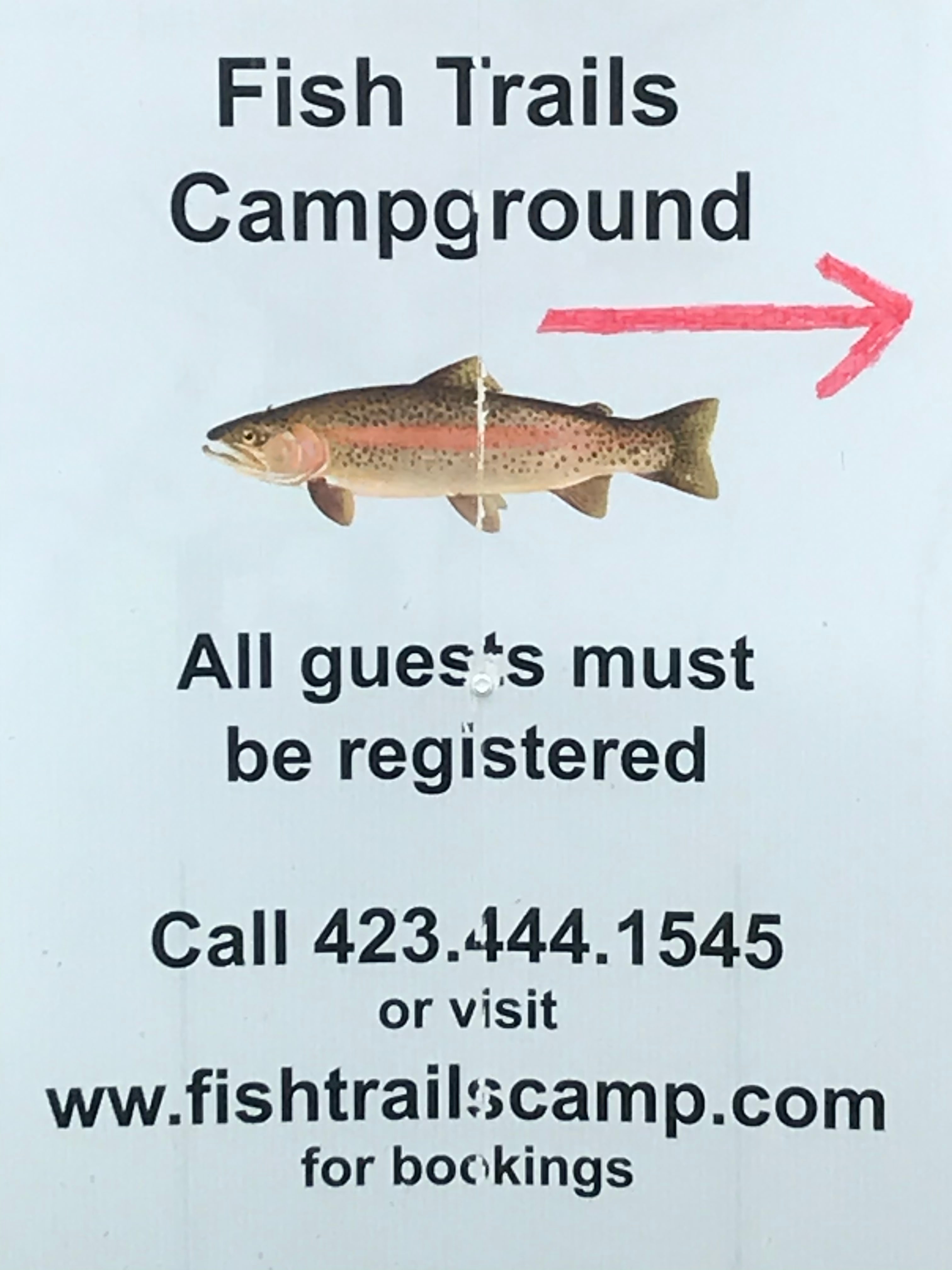 This is the campground entrance sign We have down By the gaurd rail before you cross the bridge coming into the property directly off of Highway 91