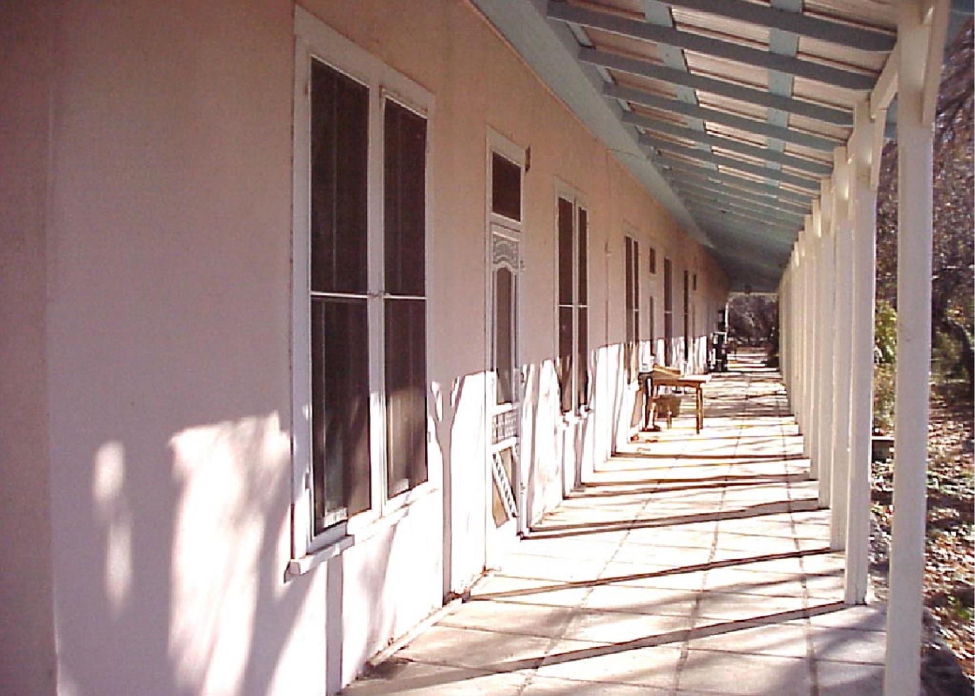 Historic 187 foot long portal of the Main House
