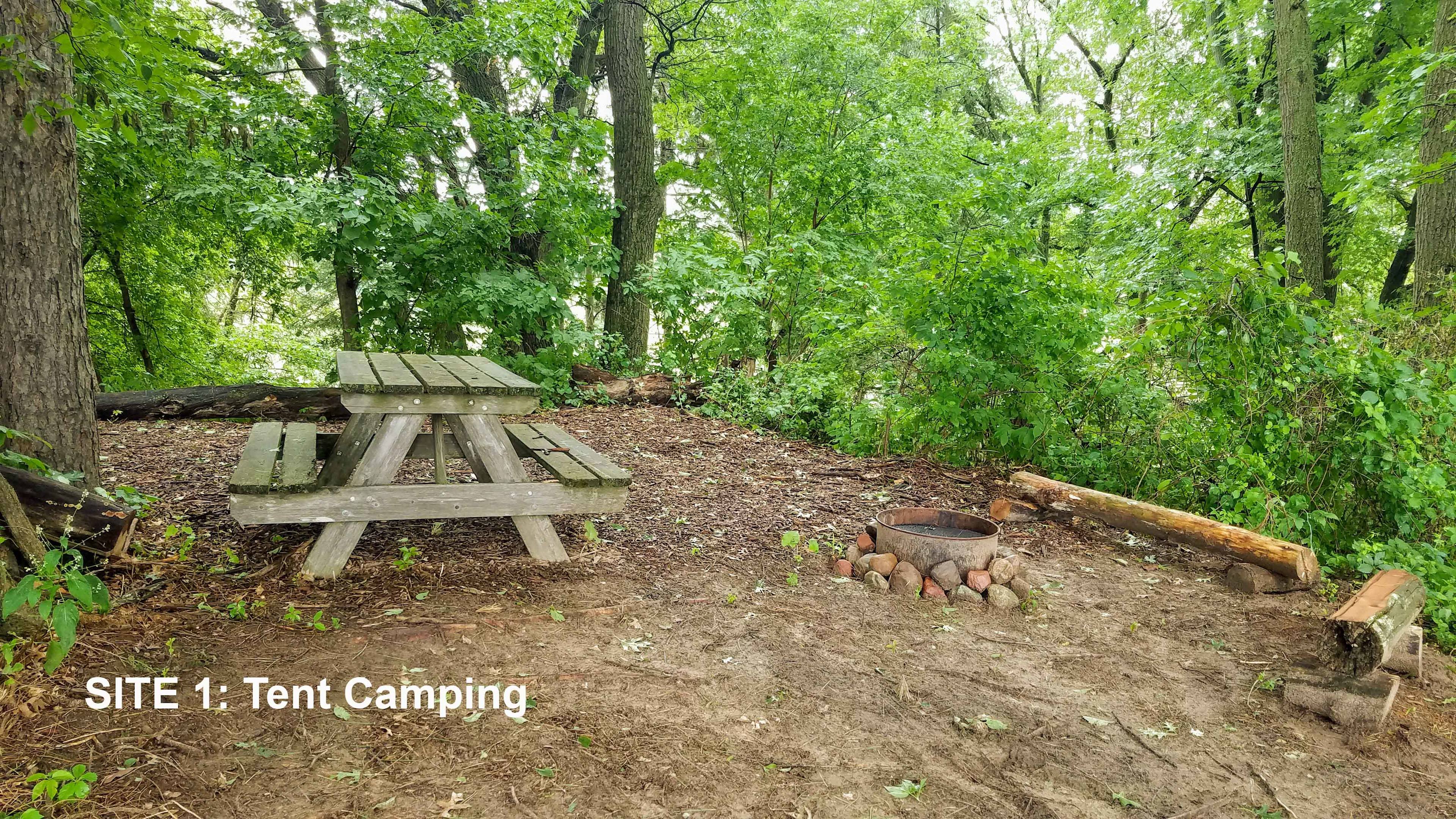 Site 1: Tent camping