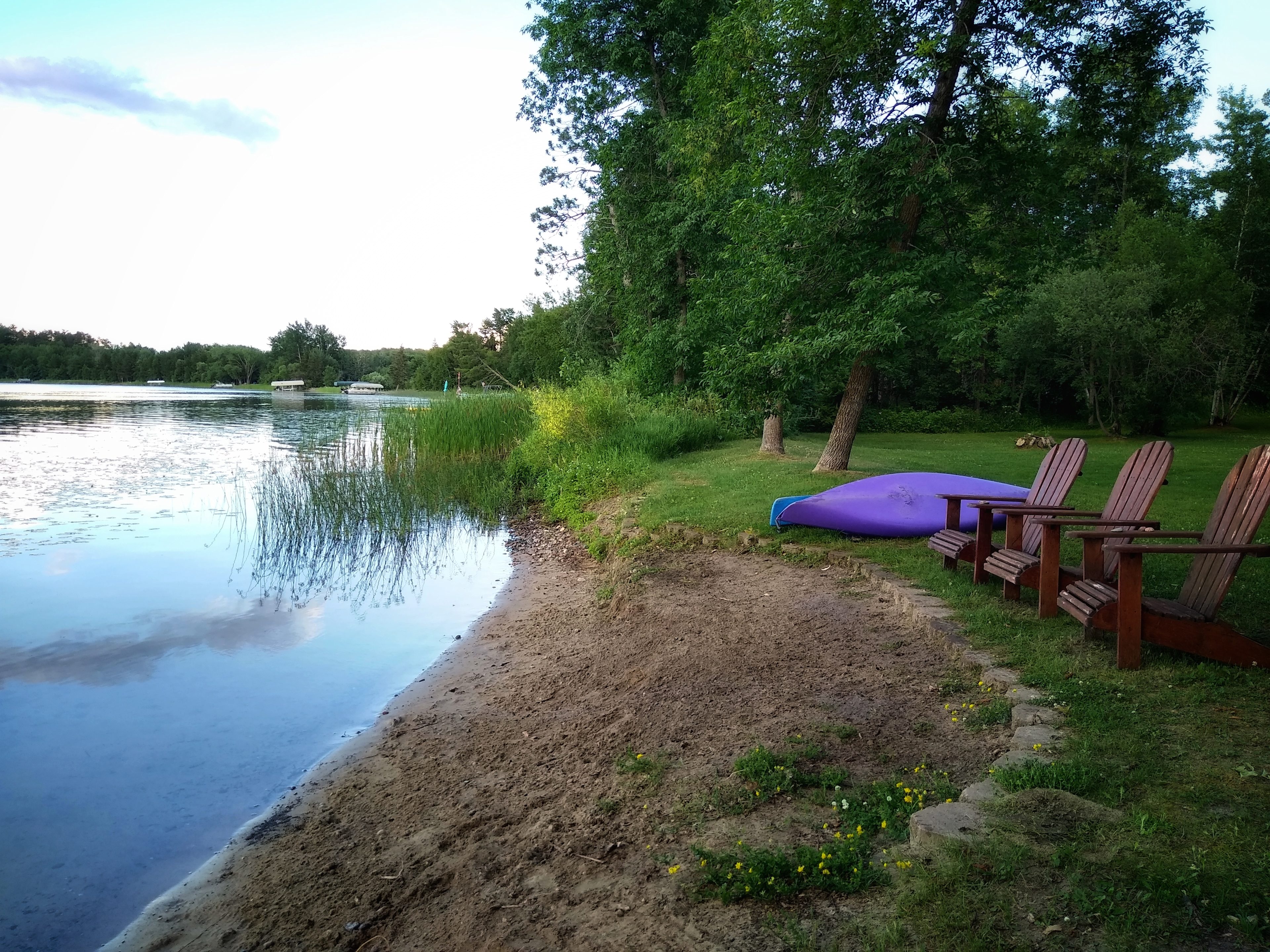 Our little beach.  Rocky because it was part of an old railroad spur!
