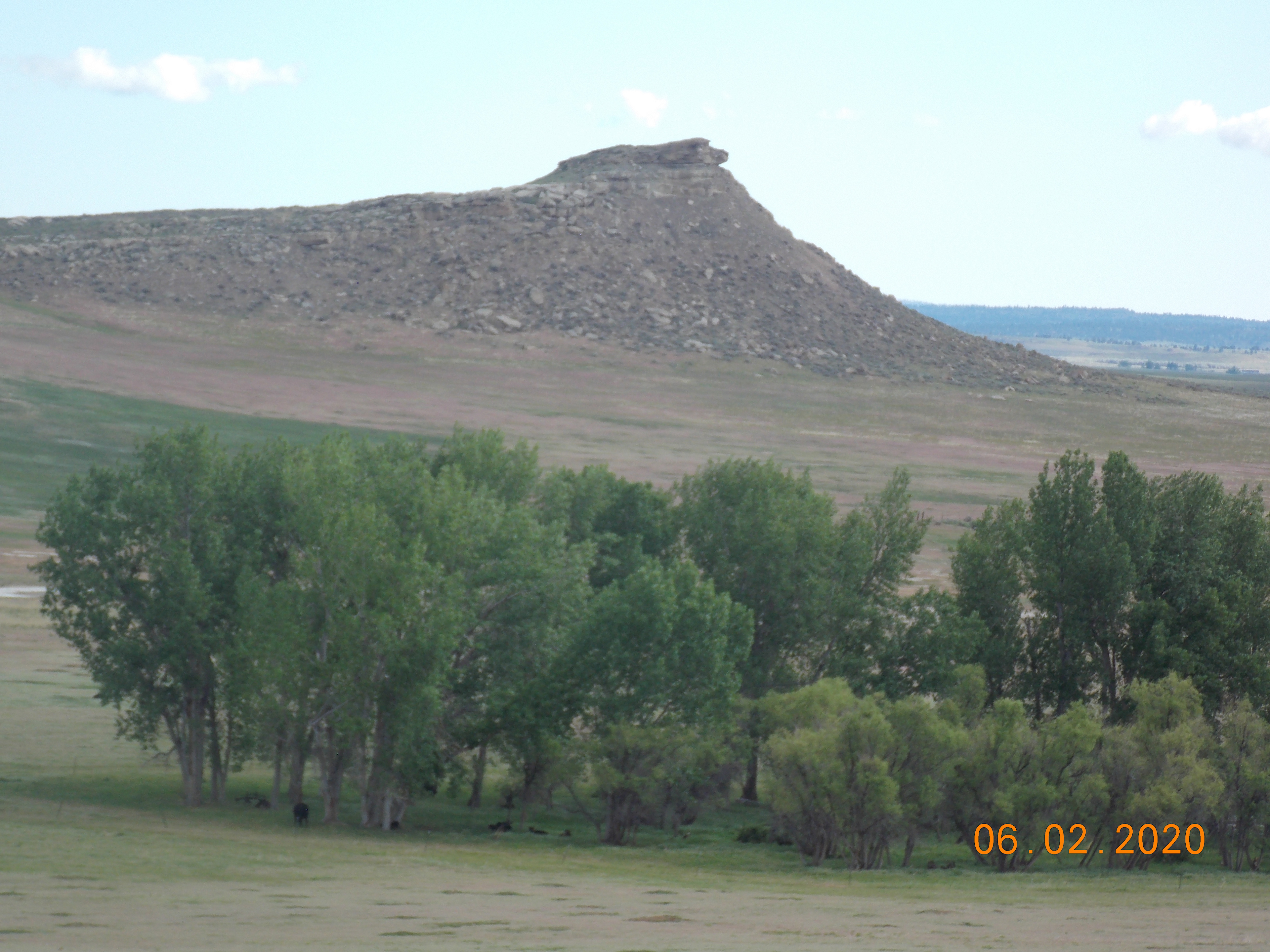 Trees, Lake view, Rock buttes!