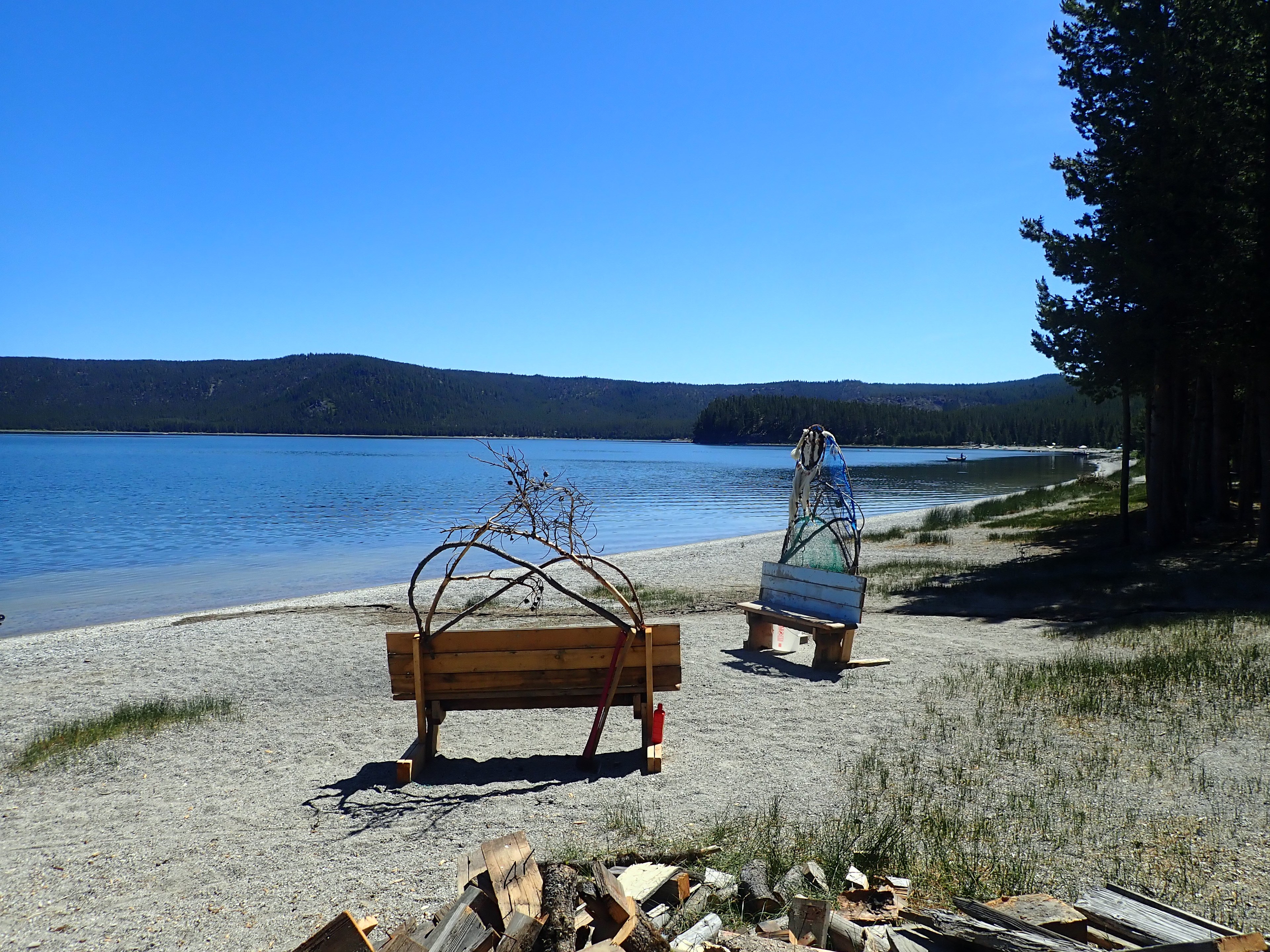 Benches around the large central fire pit