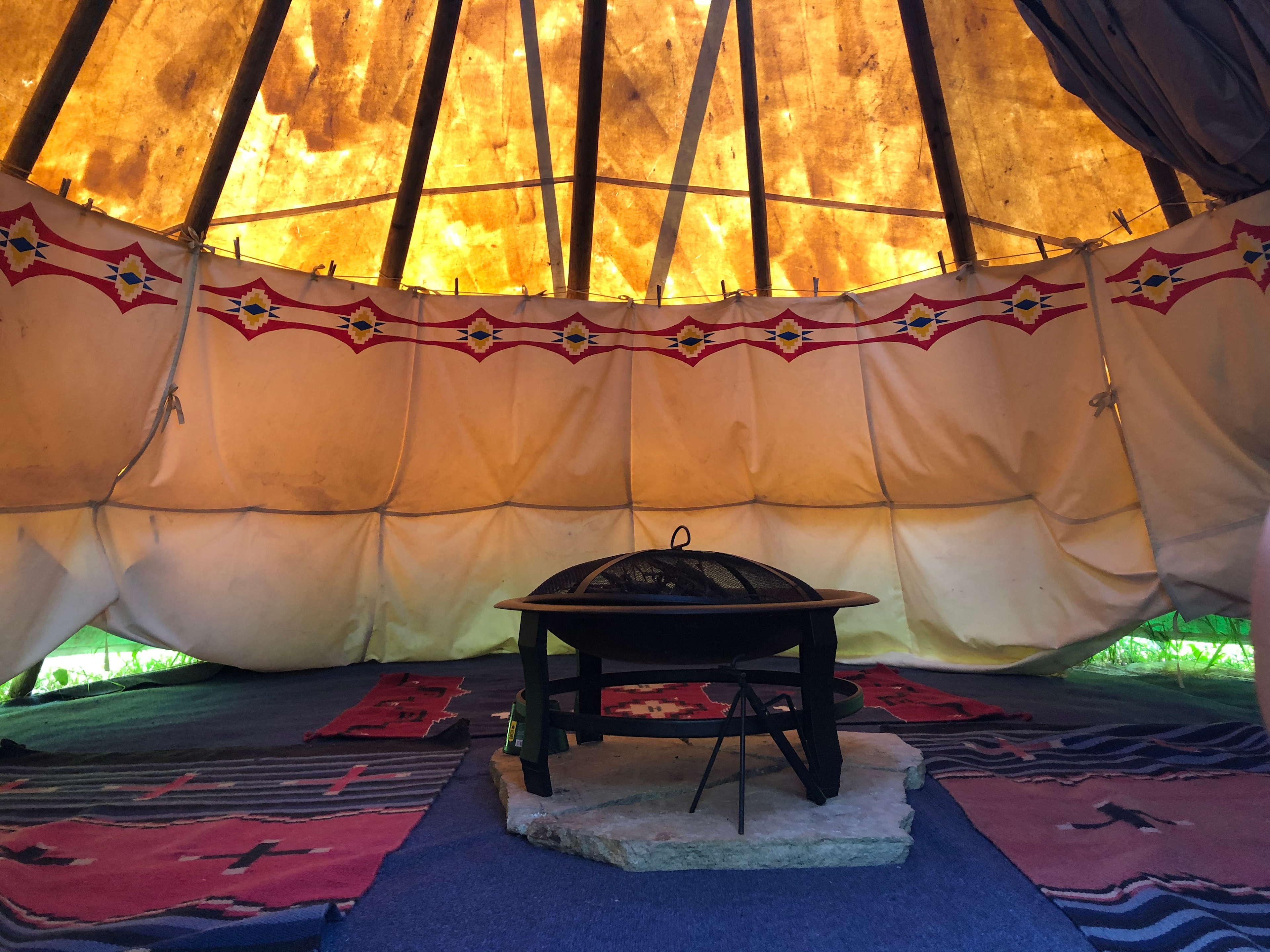 Inside of the Teepee