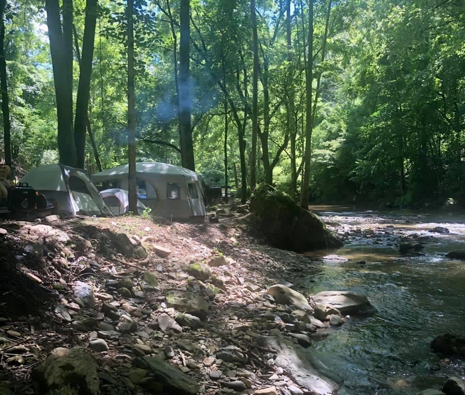 Four of our sites 1,2,3 and 4 are right on the creek!