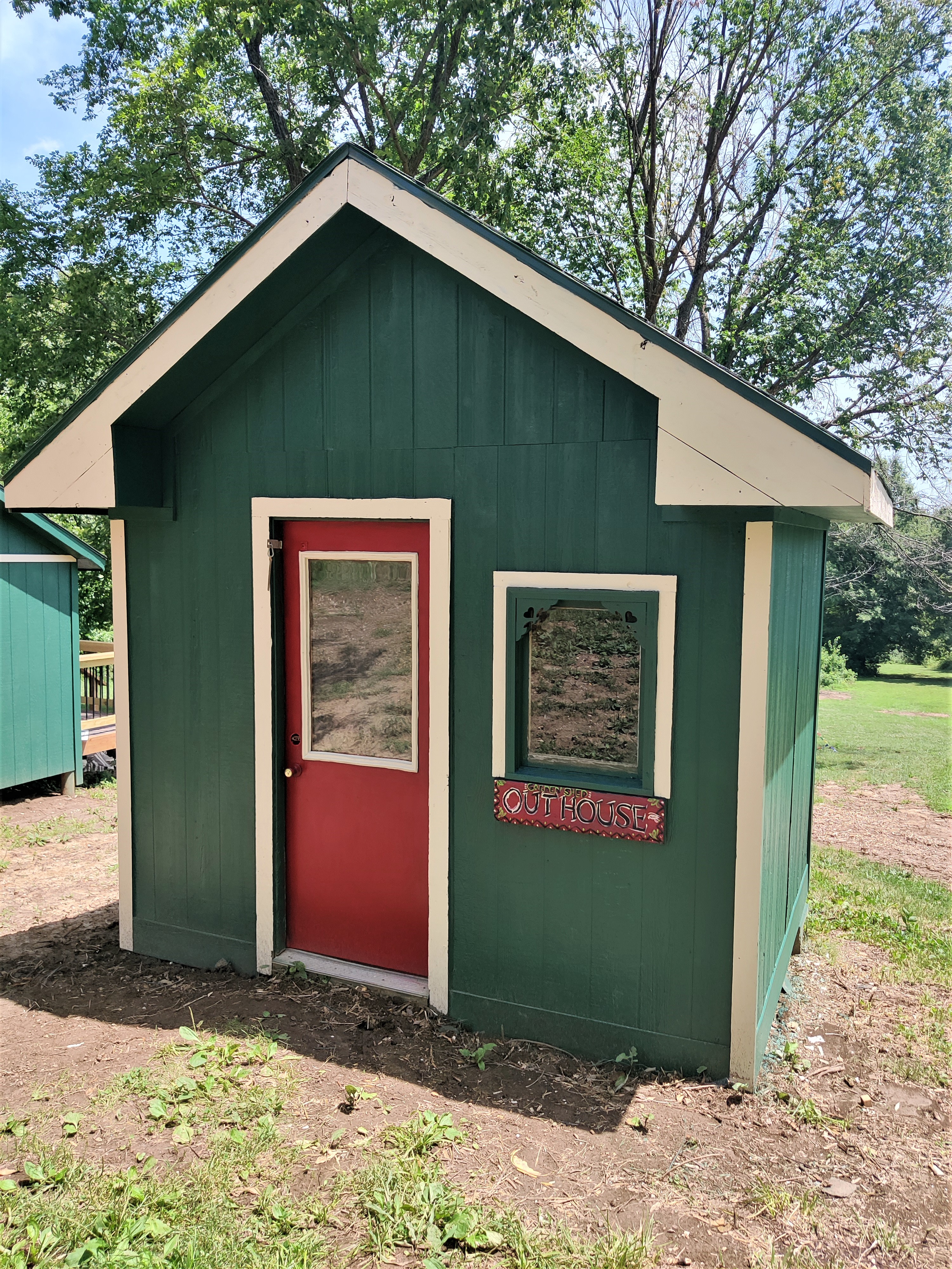 Compost garden shed outhouse next to Bunkhouse