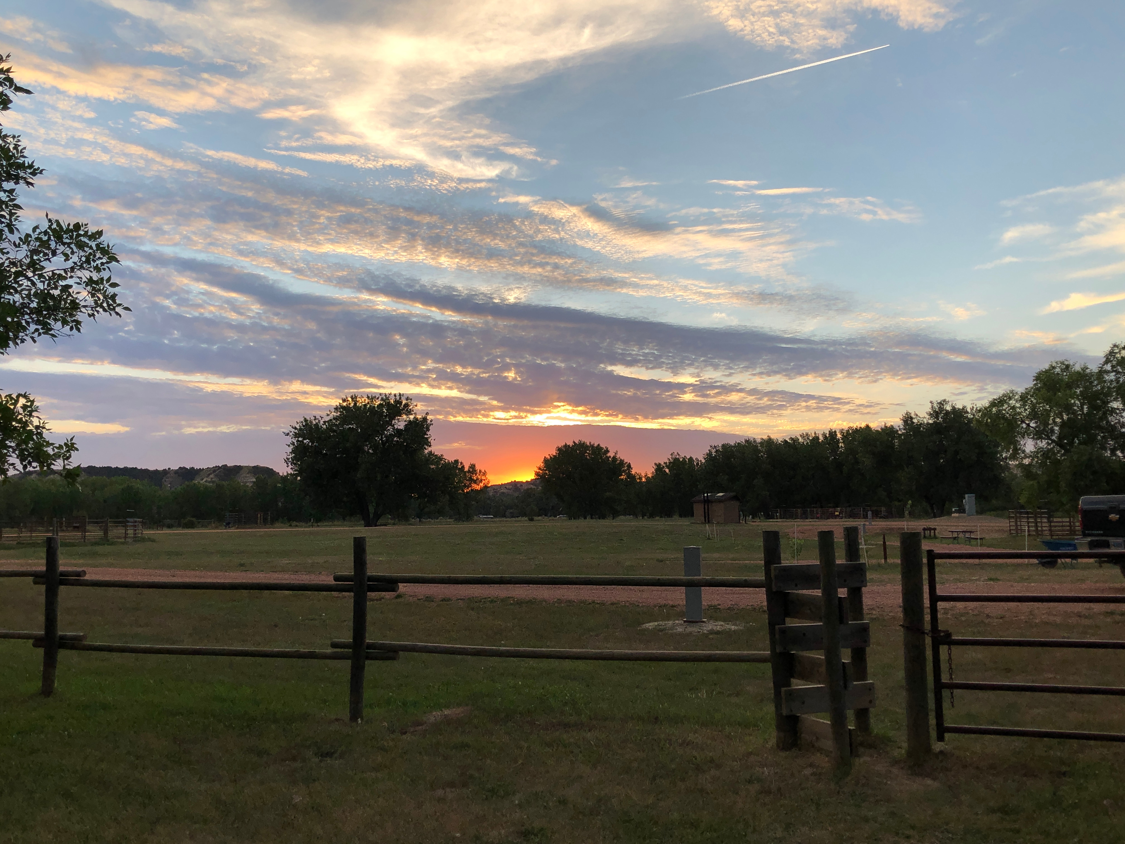Sunset over horse camp from Cedar