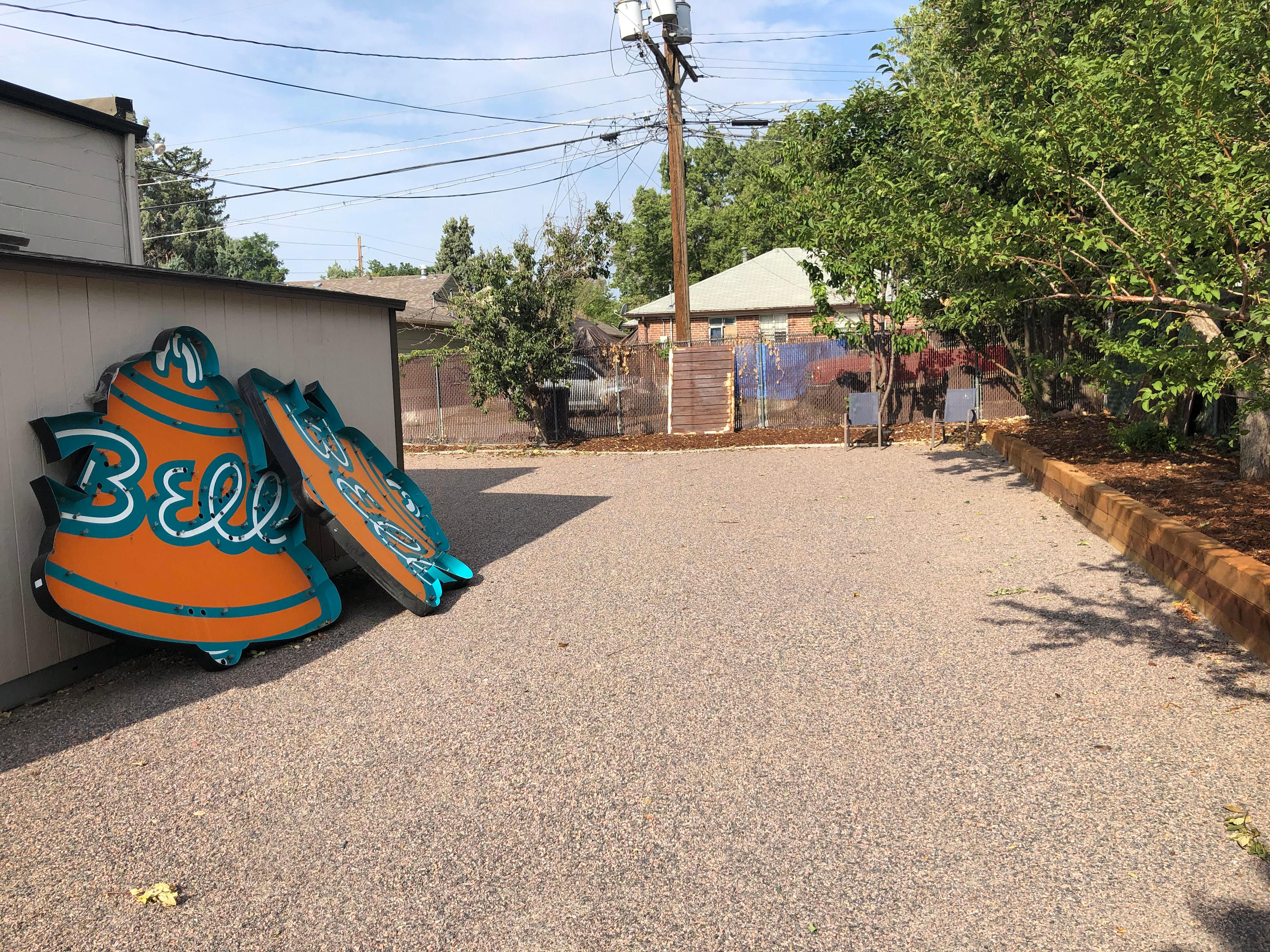 Sculpture area directly behind Counterpath, facing west.