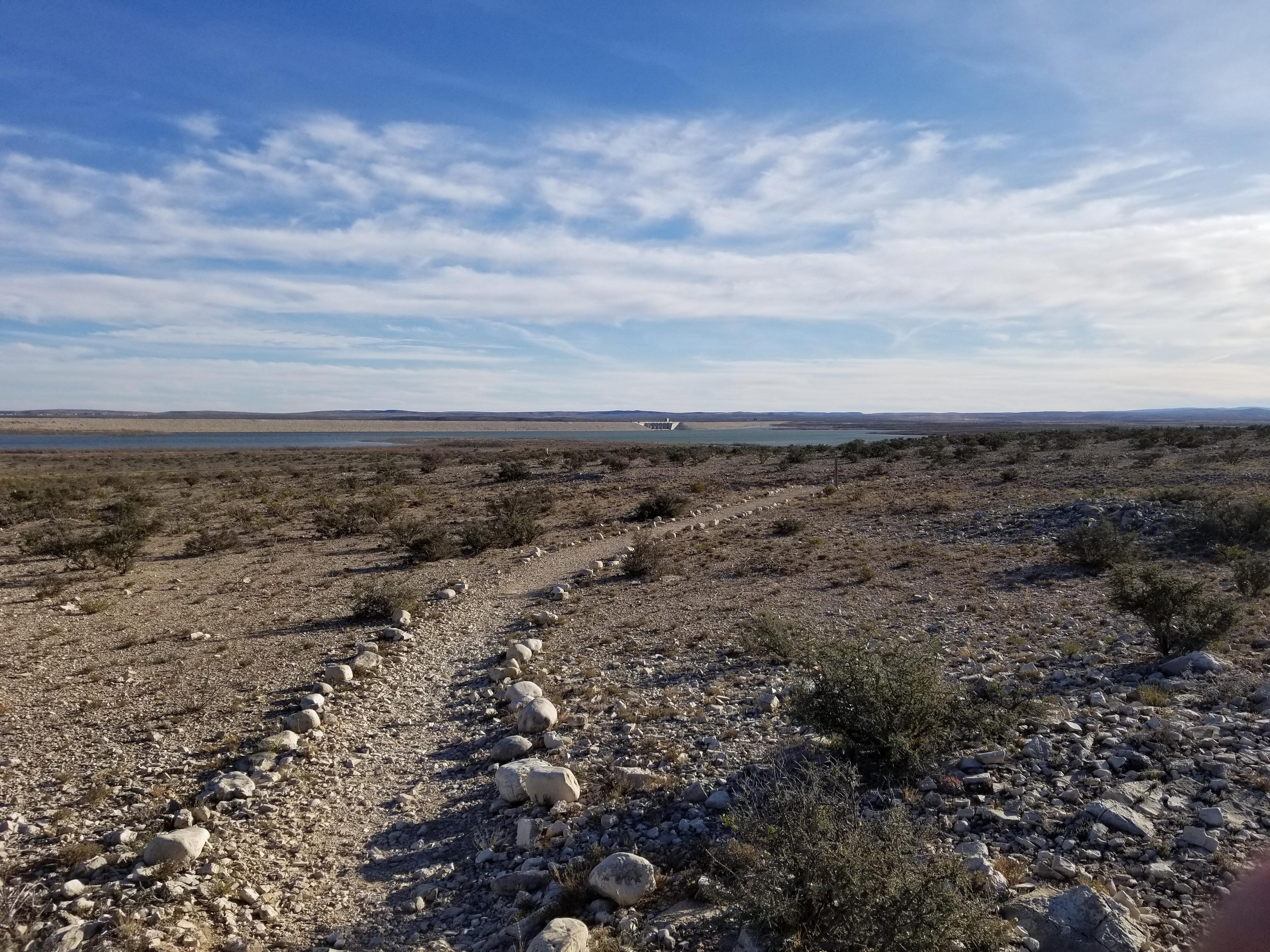A view of Brantley Dam off in the distance.