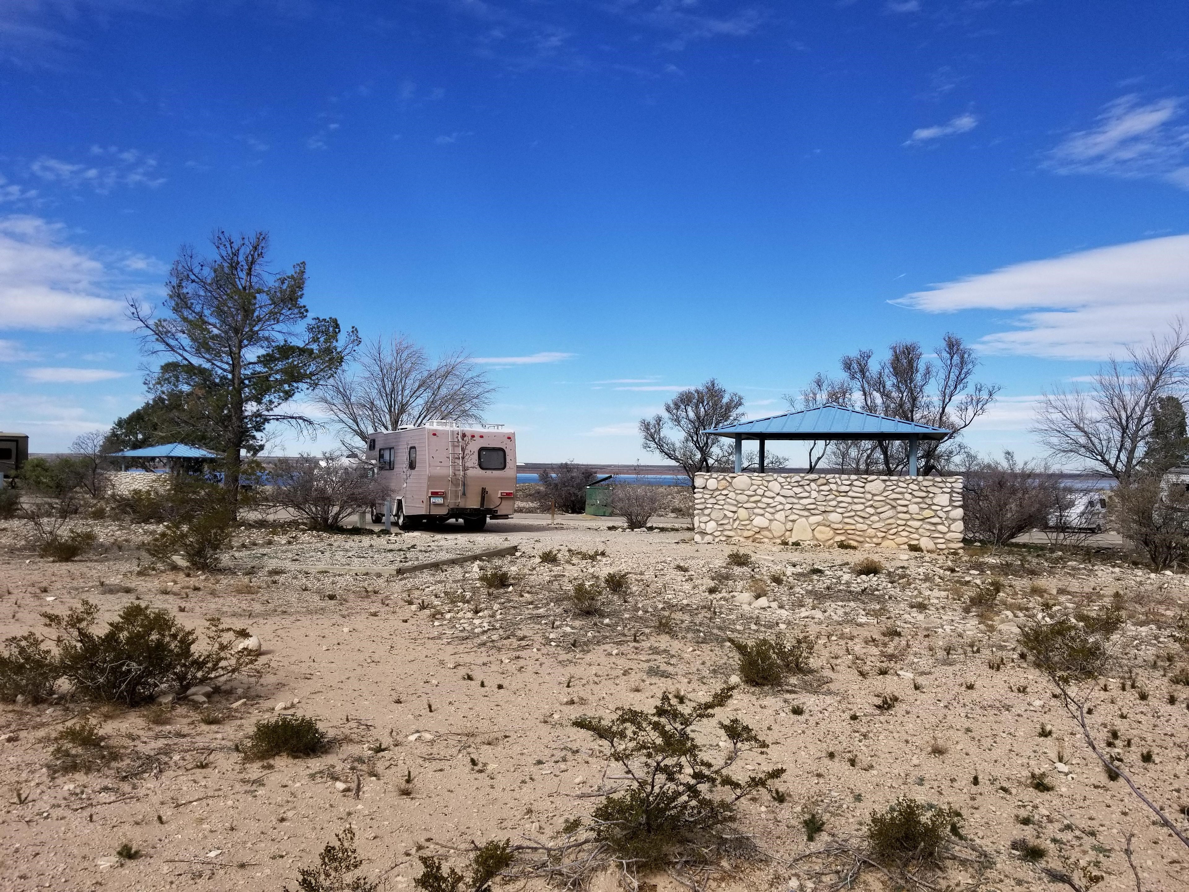 Another view of campsites with the water on the other side.