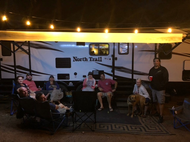 Campers having fun and hanging out.