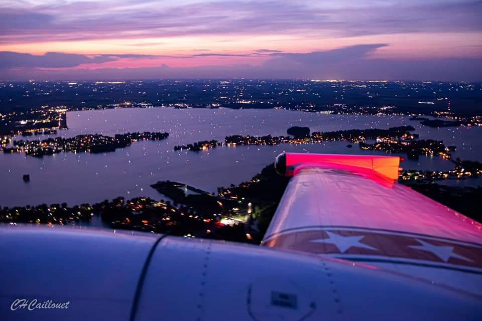 Suneset/Arial view of Indian Lake.