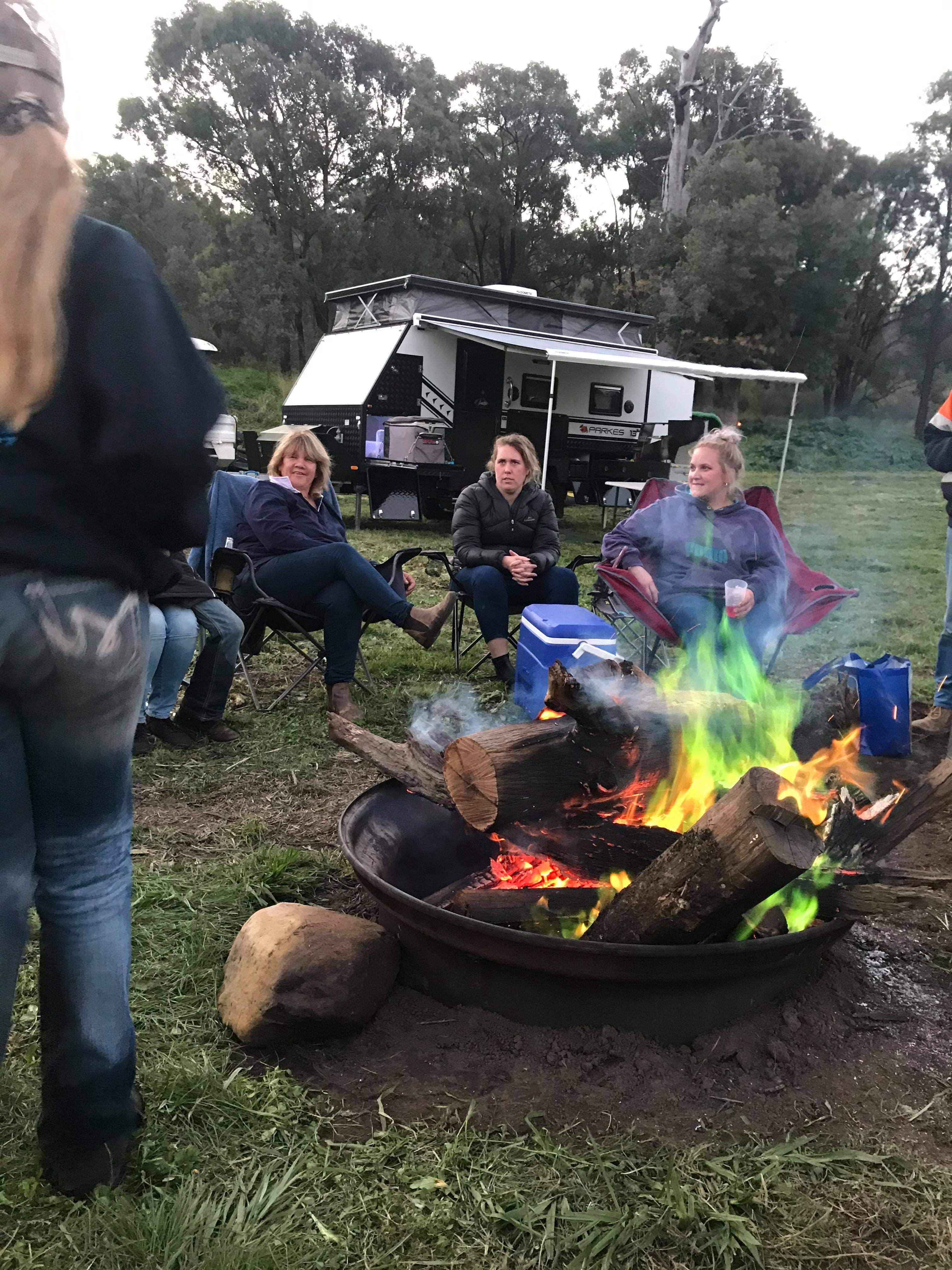 Few tails around the fire.