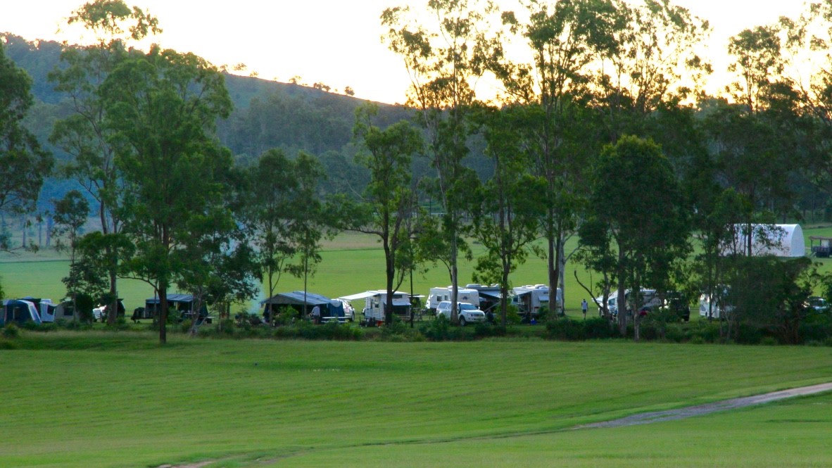 Campground area beside creek