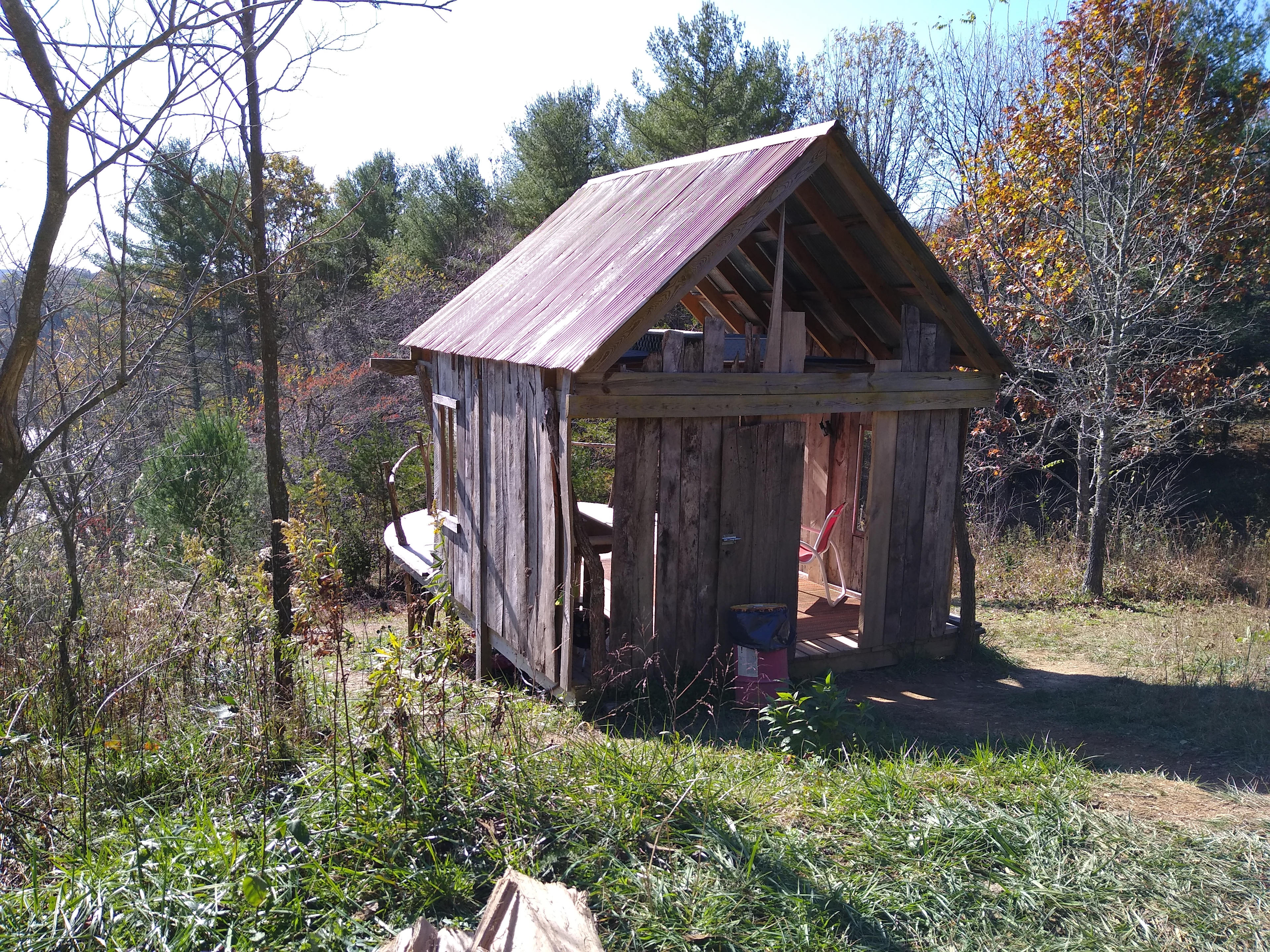 View from the private road/parking area