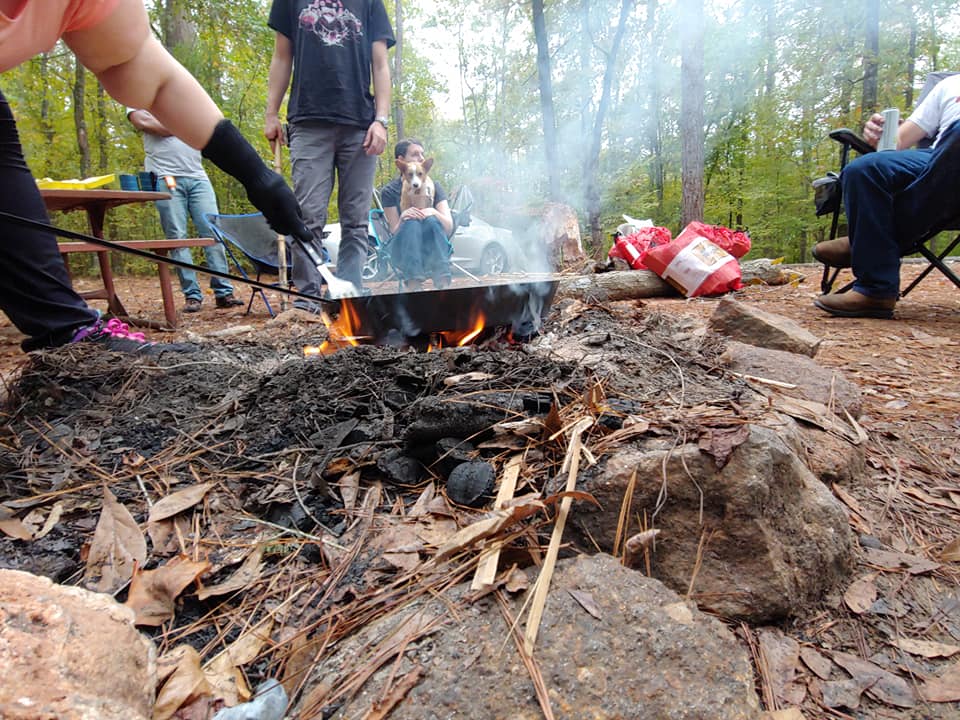 Firepit at the pioneer campgrounds are always hit or miss, We try to always leave the firepits better than we find them, however, this was before then.