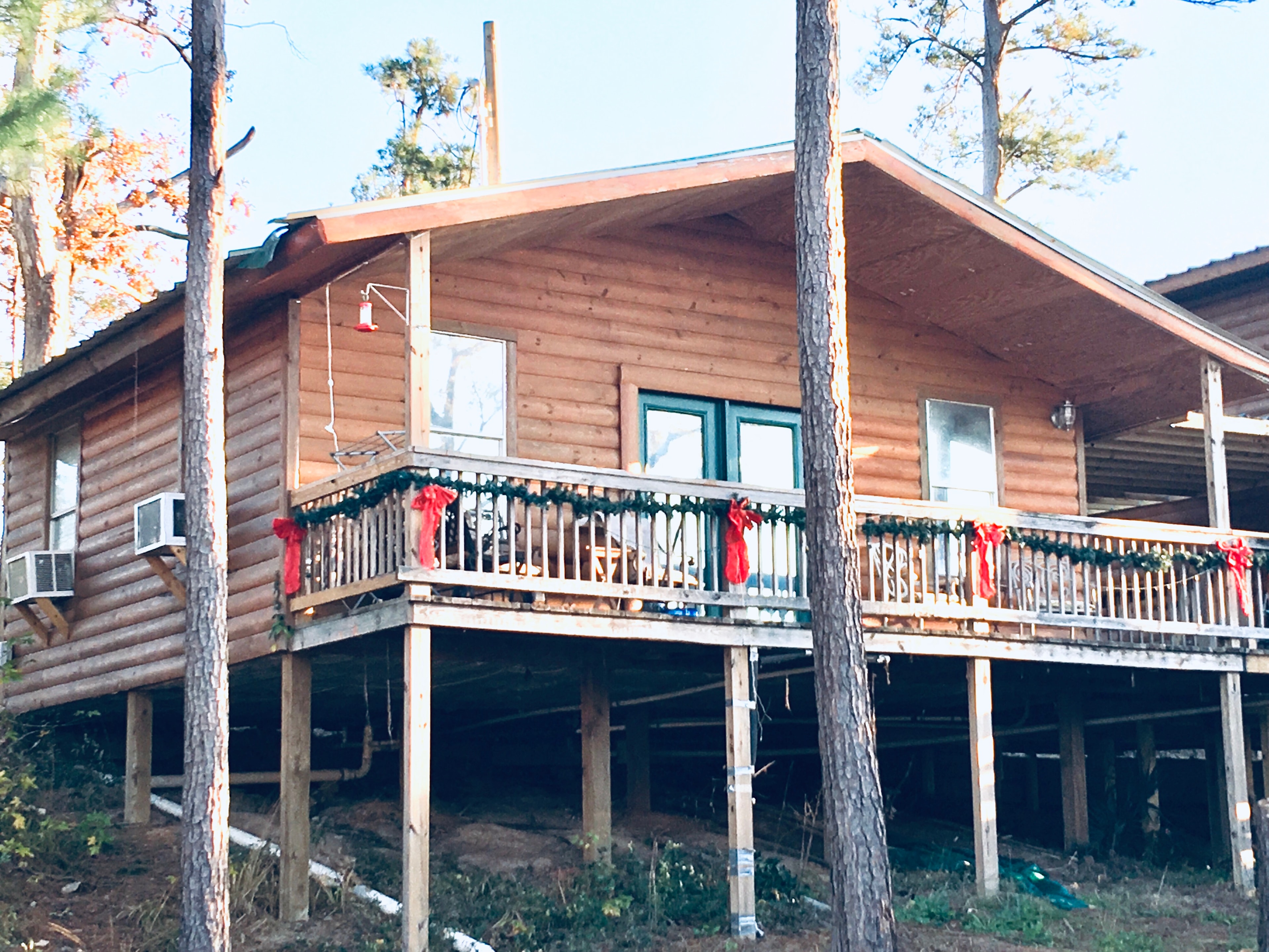 Cabin #3 with decorations and lites fir Christmas 