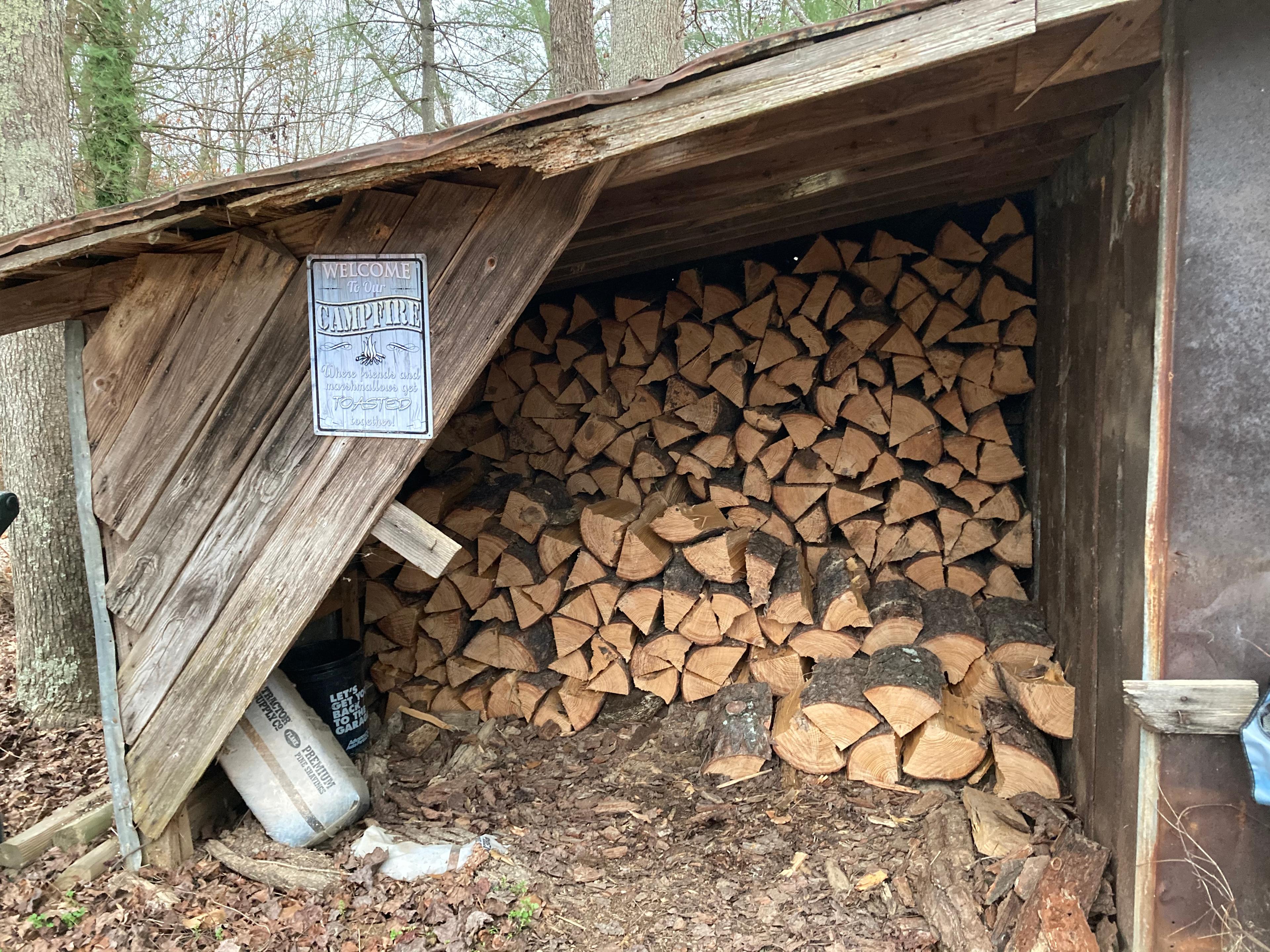 Camp fire wood shed!