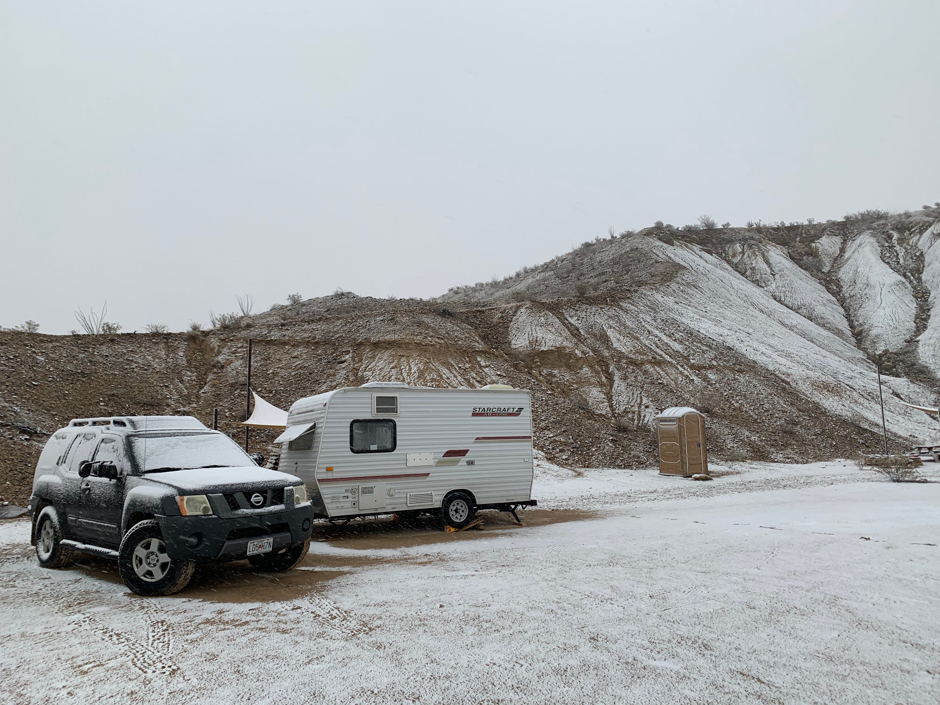 Snow! So glad we had 4wd! Loved staying tucked in against the hill. 