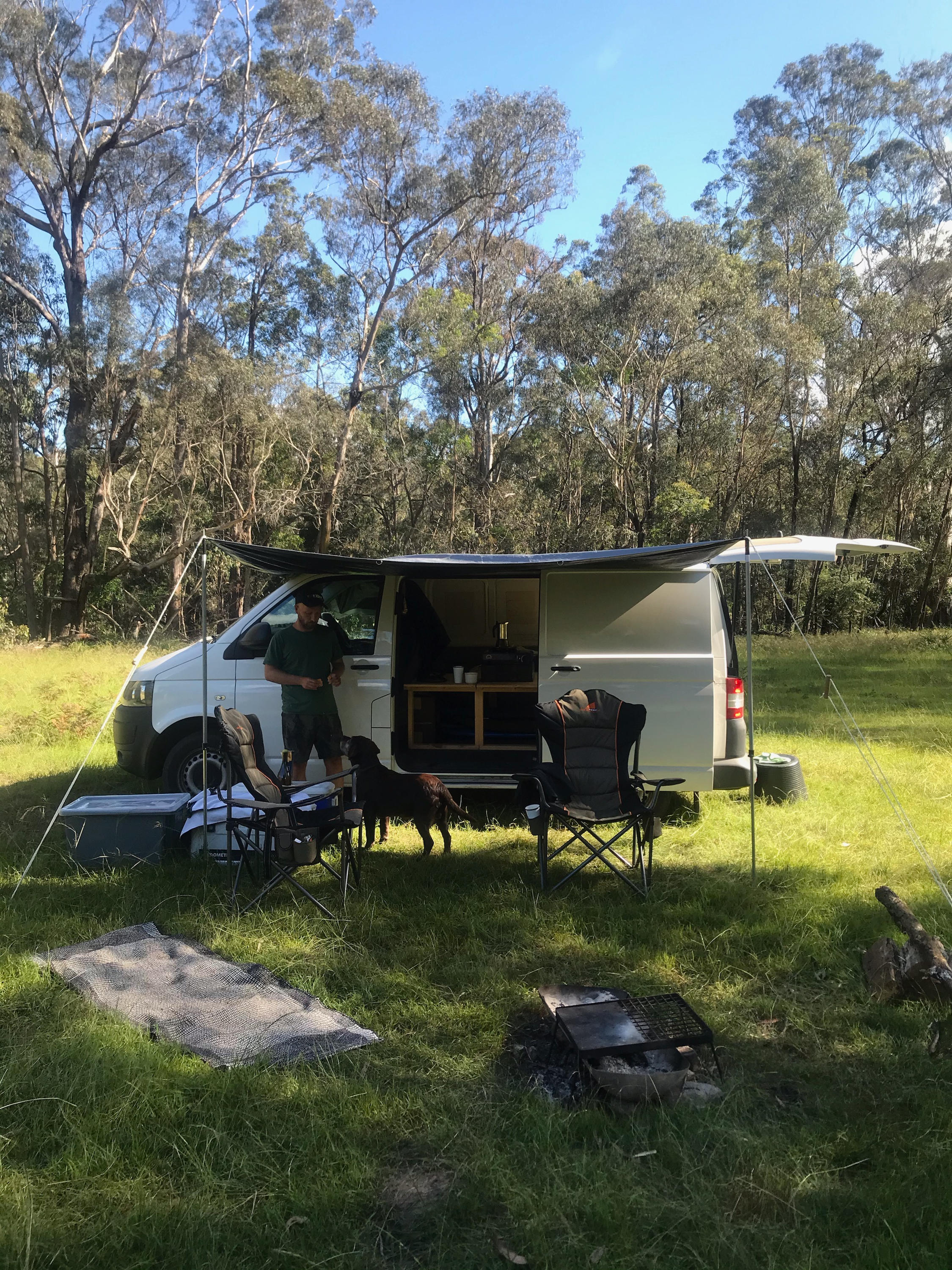 We found a nice spot tucked away from passing traffic so we could really feel like we were out bush! So special to be able to take our hound as well - he absolutely loved it!