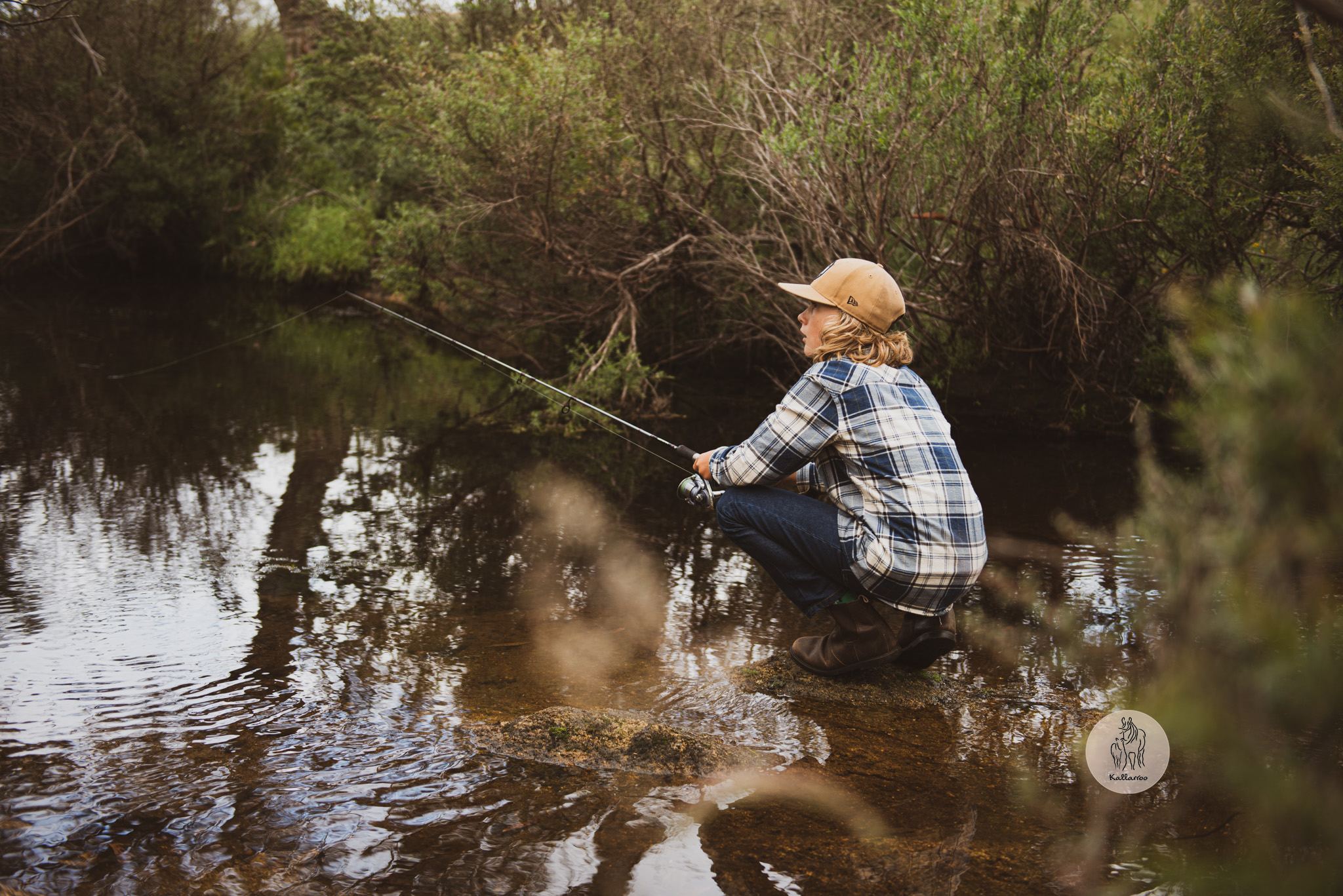 Fishing at Numeralla River.