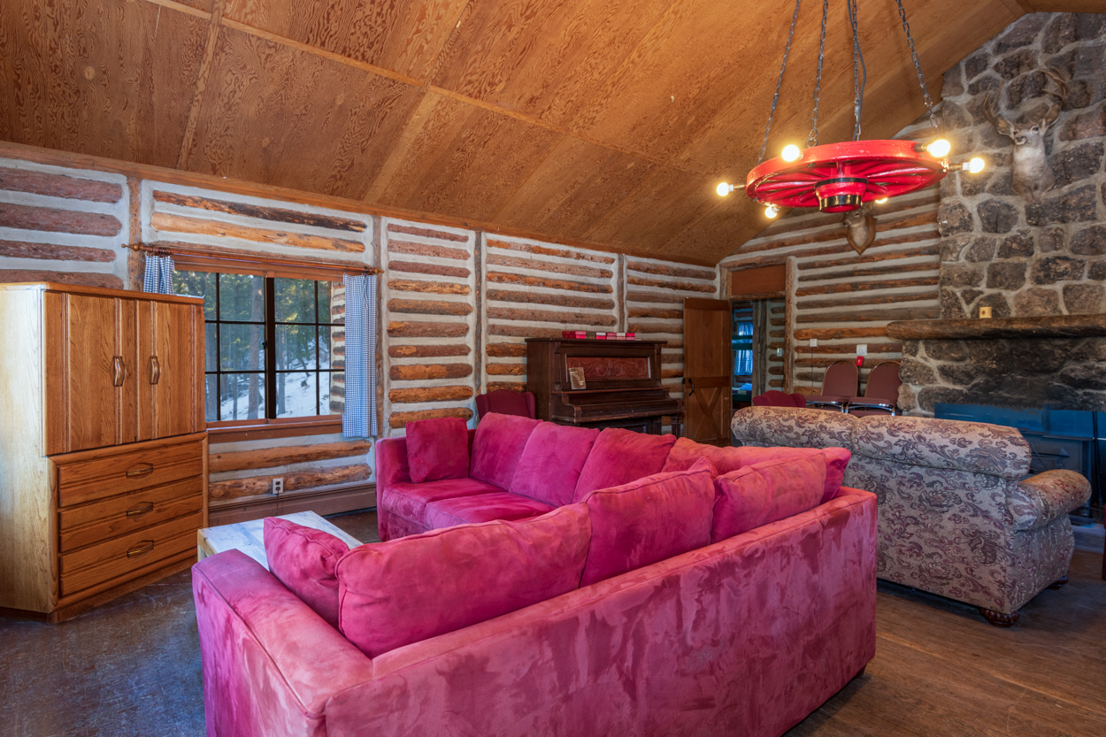 Lounging area with TV and DVD player. (The TV does not have cable or streaming service options!)