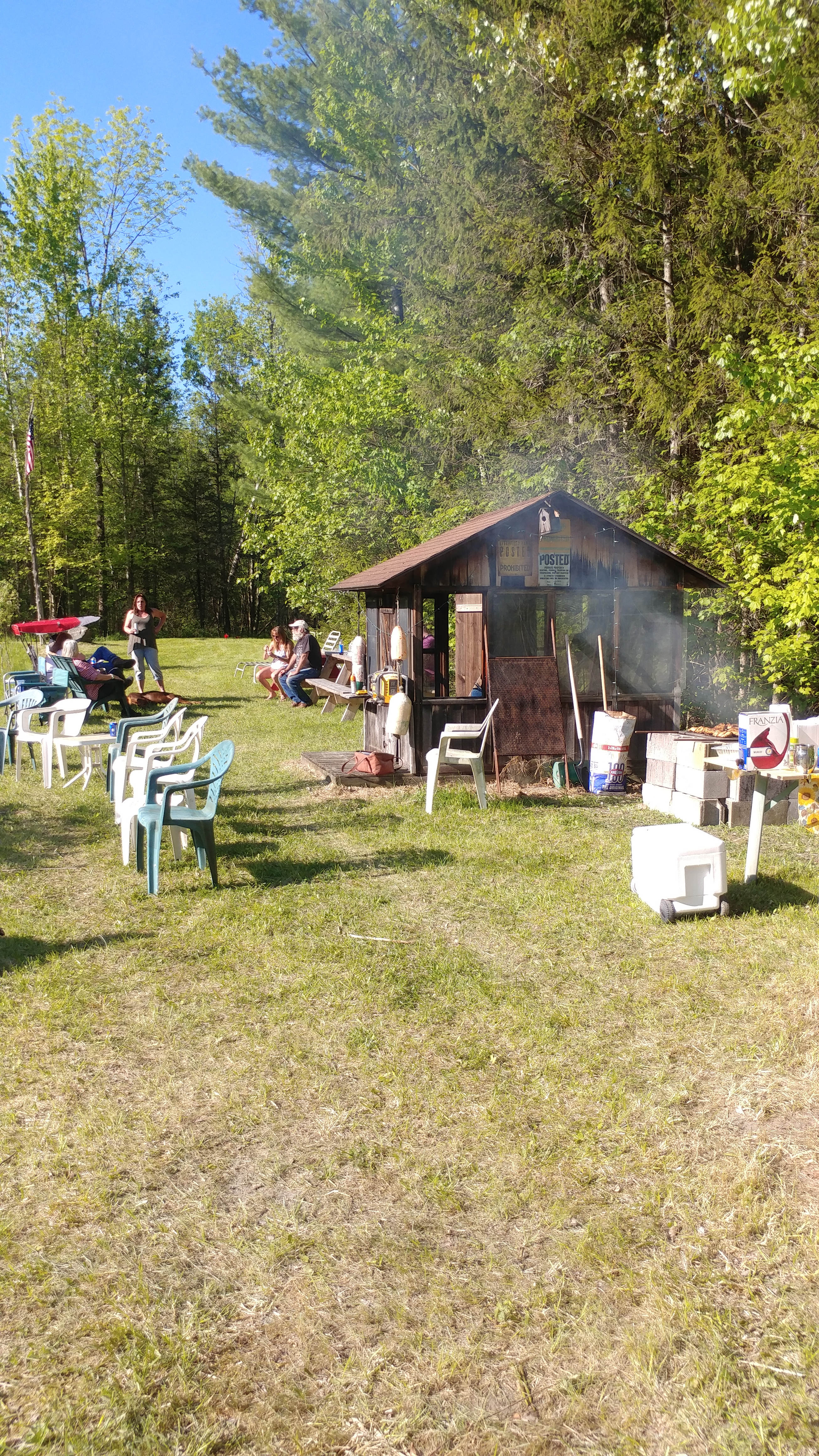 Tent camping next to private pond