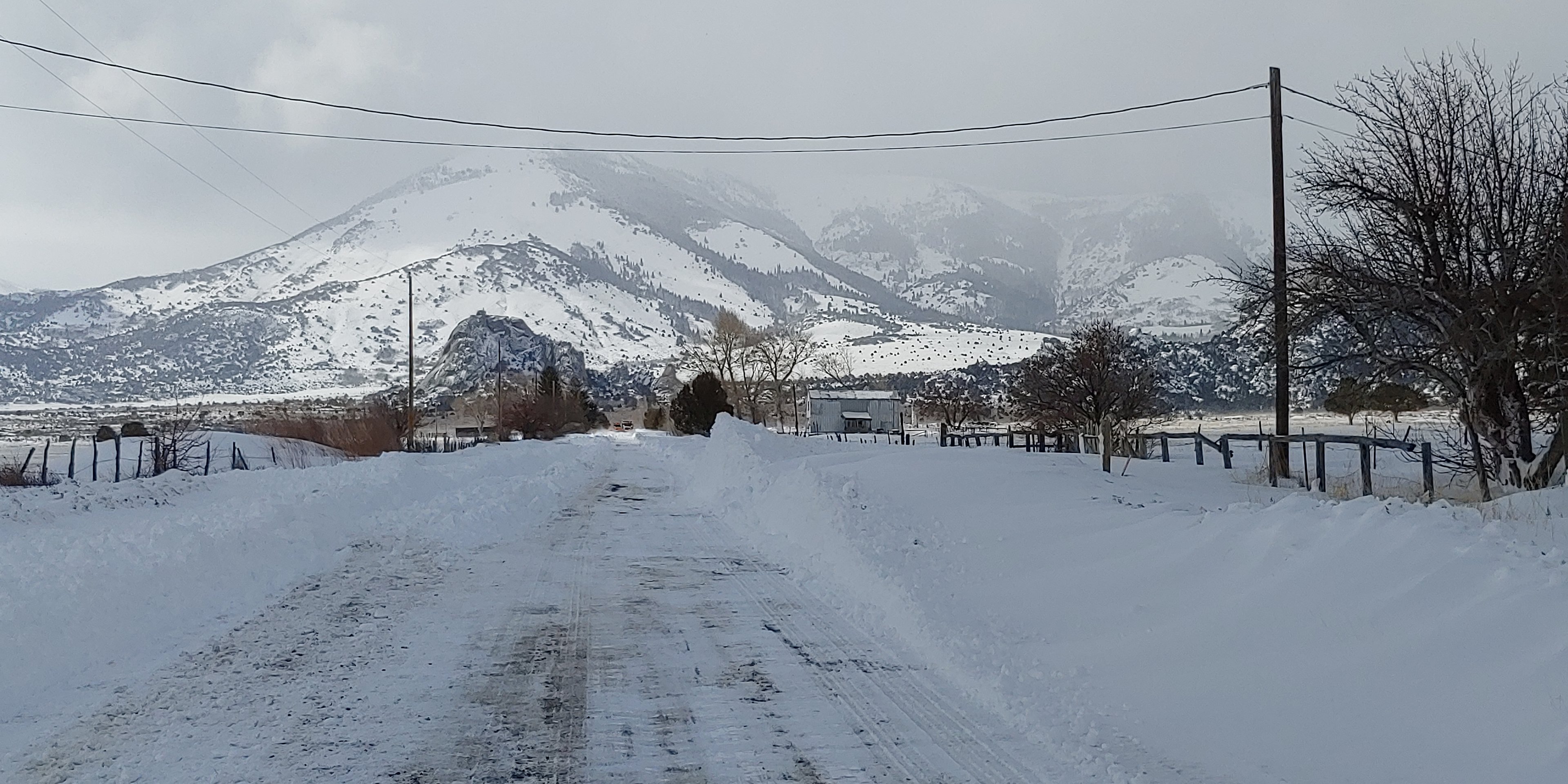 Winter 2021 with Castle Rocks State Park in the background.