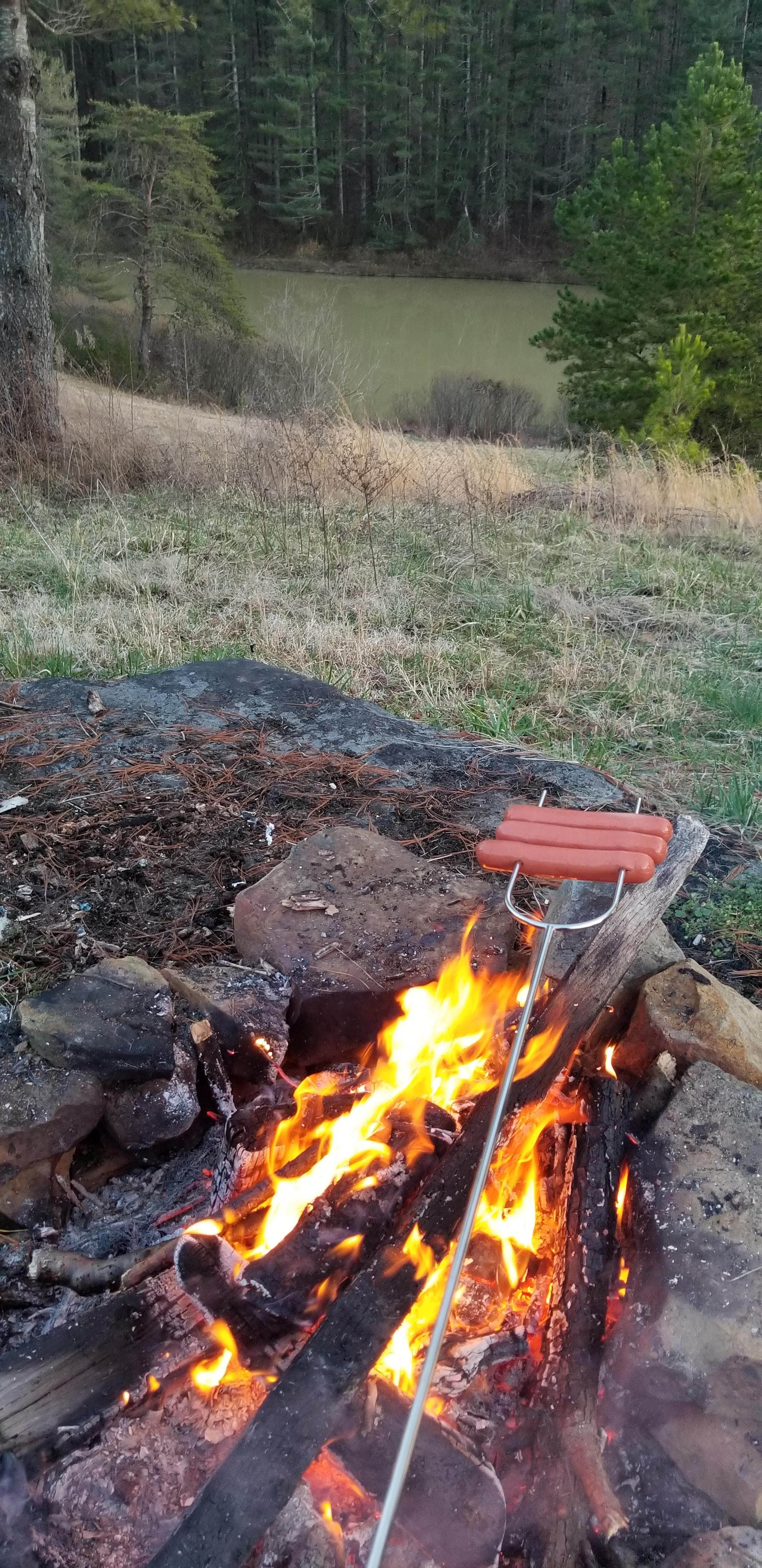 Fire pit with view of the lake