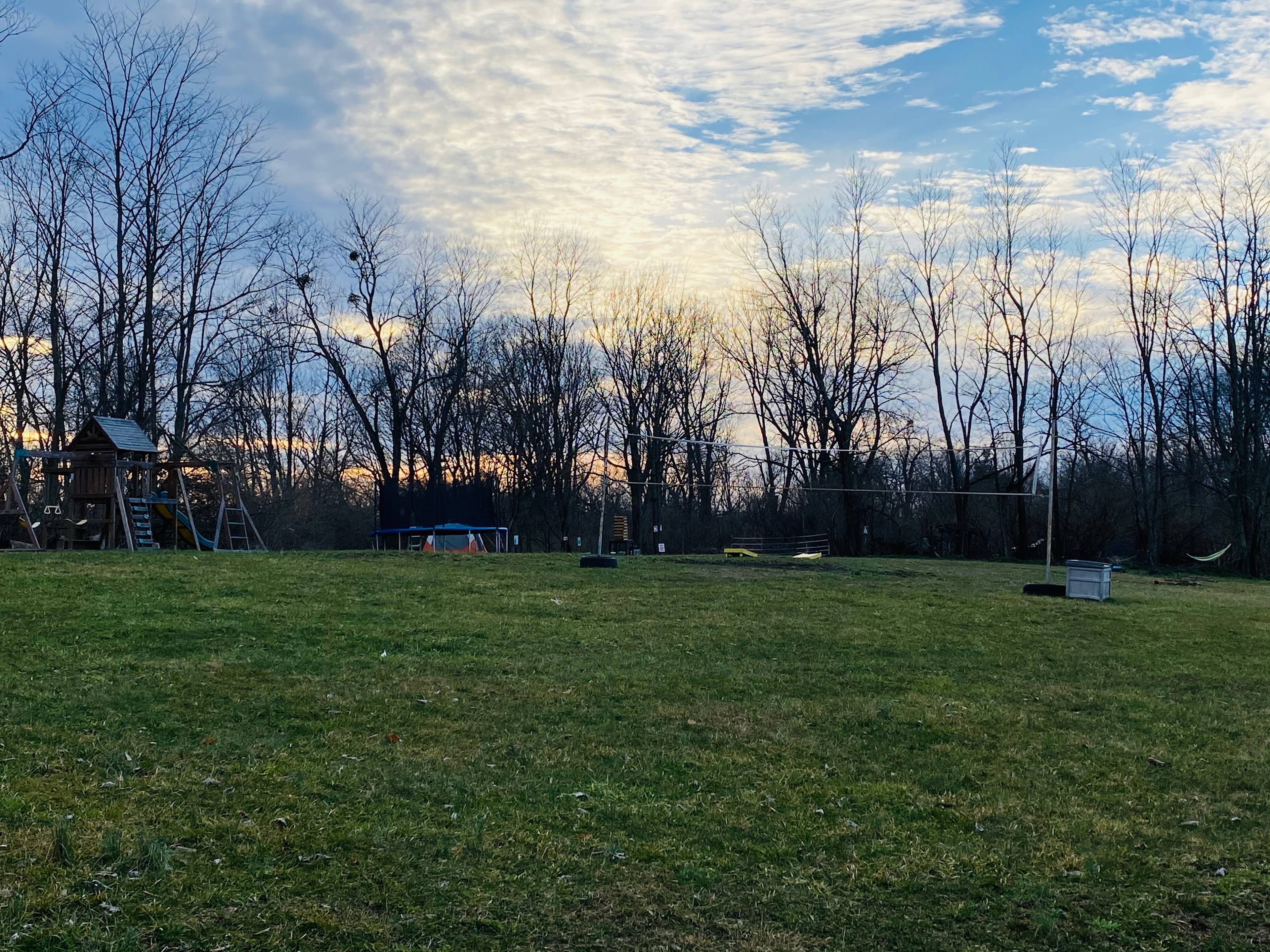 Field in front of the barn offers multiple games!