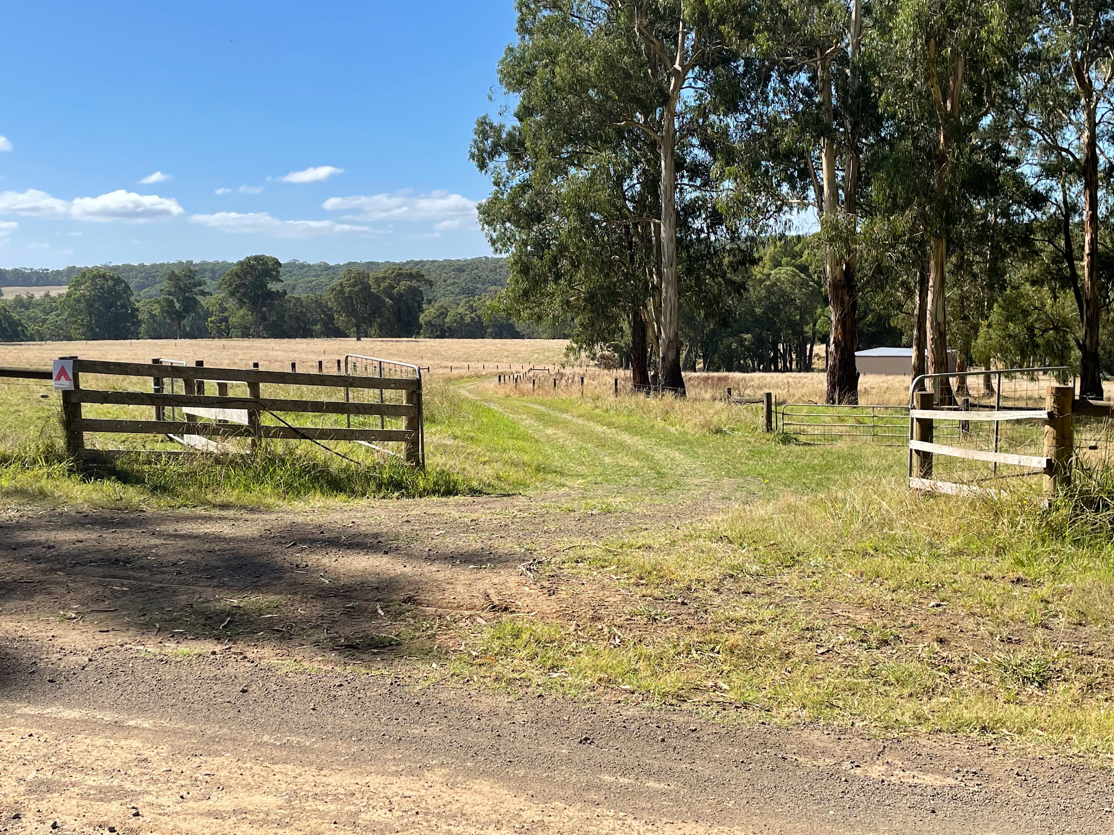 This is the all-weather driveway from the unsealed all-weather road that leads to the campsites.