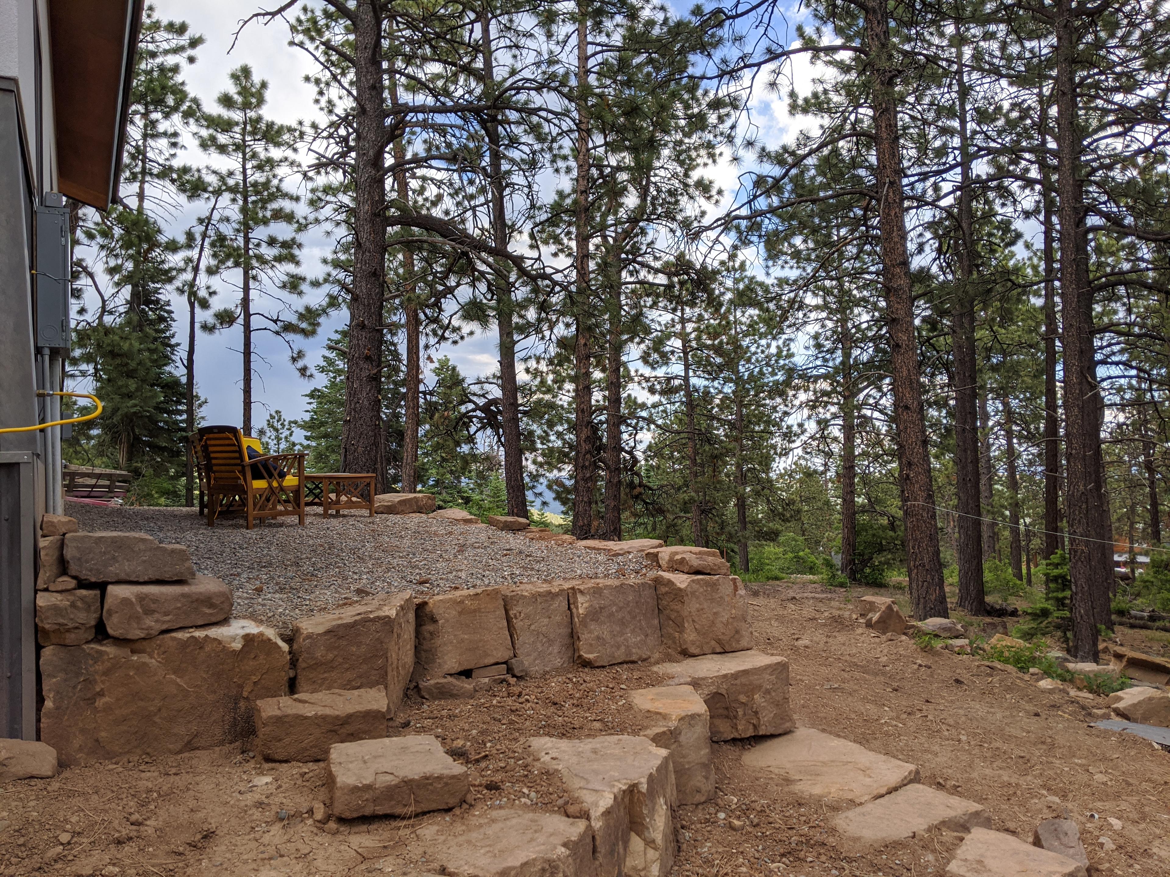 Our patio overlooking the property to the south.