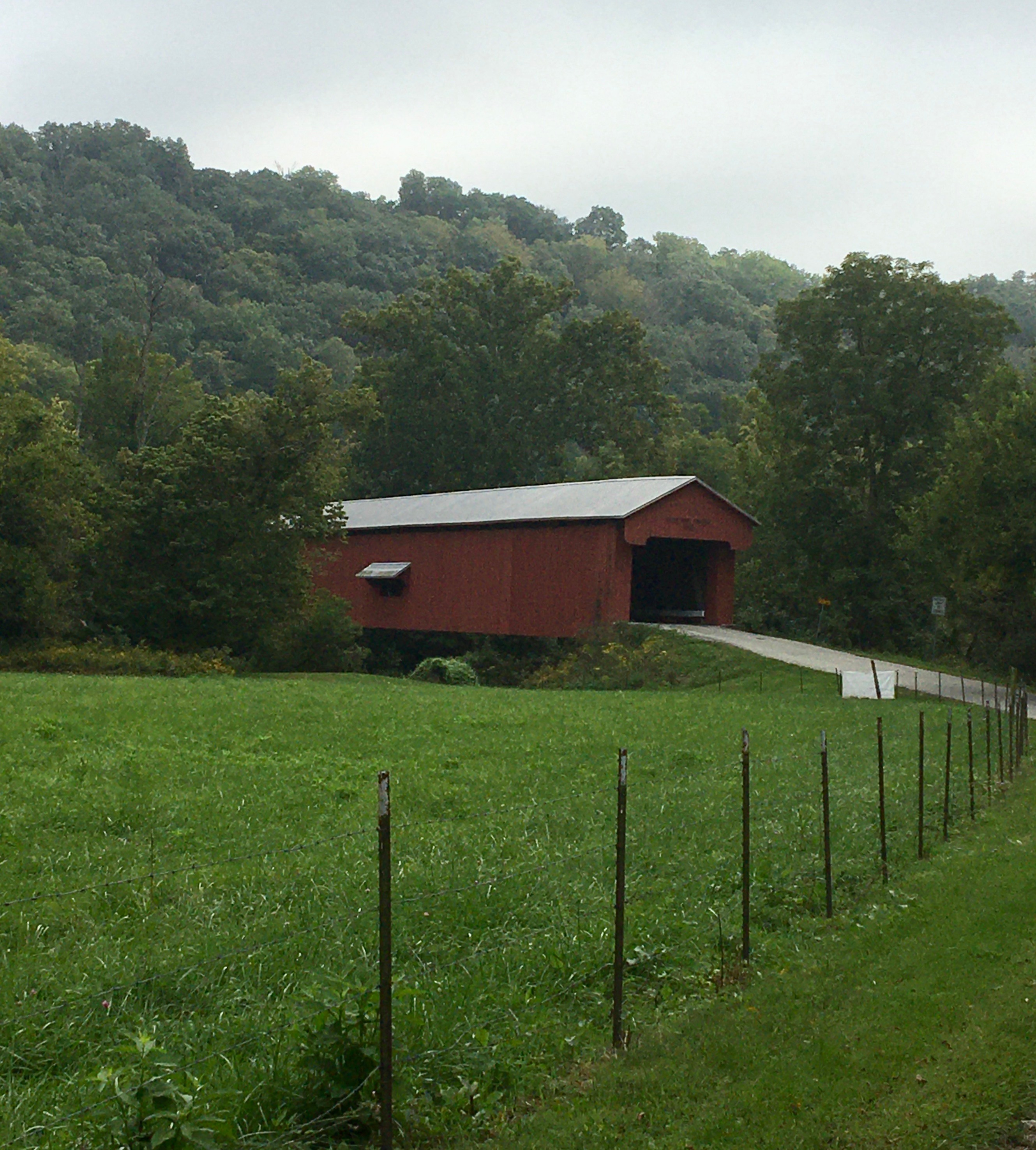 One of the few covered bridges - Busching Bridge - near Versailles State Park.