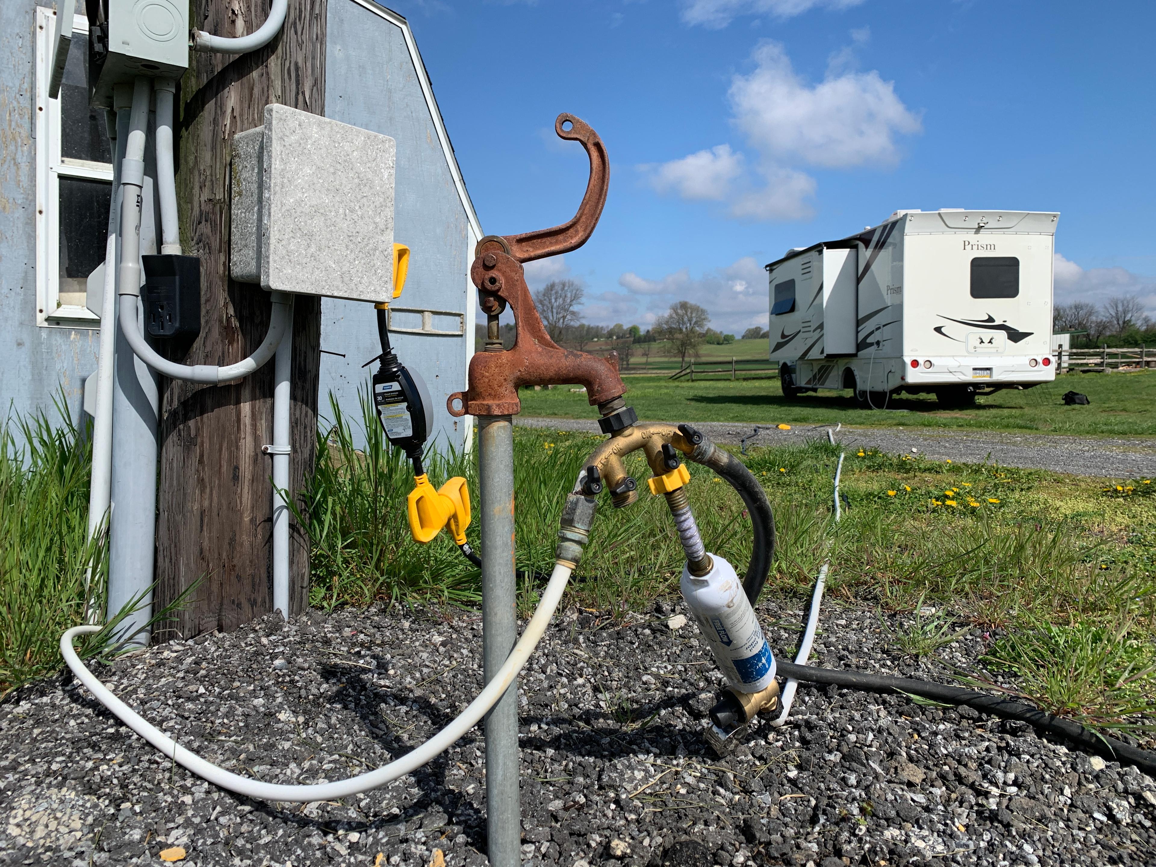 The run from the water/electric to our RV. We could have parked much closer, but I preferred where we parked.